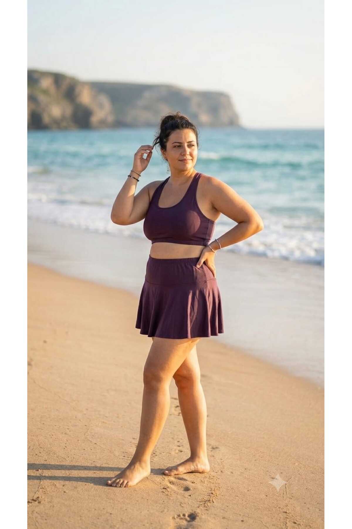 yessir Büyük beden şortlu bikini takımı görsel 3