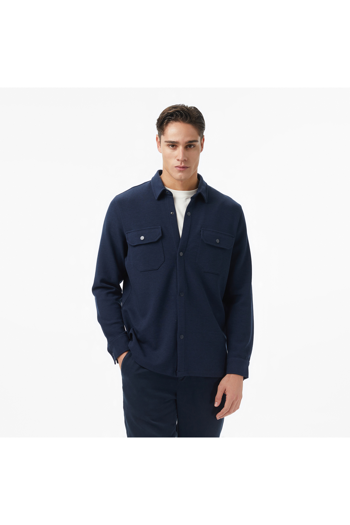Nautica Erkek Lacivert Classic Fit Gömlek — سرمهای W57437T