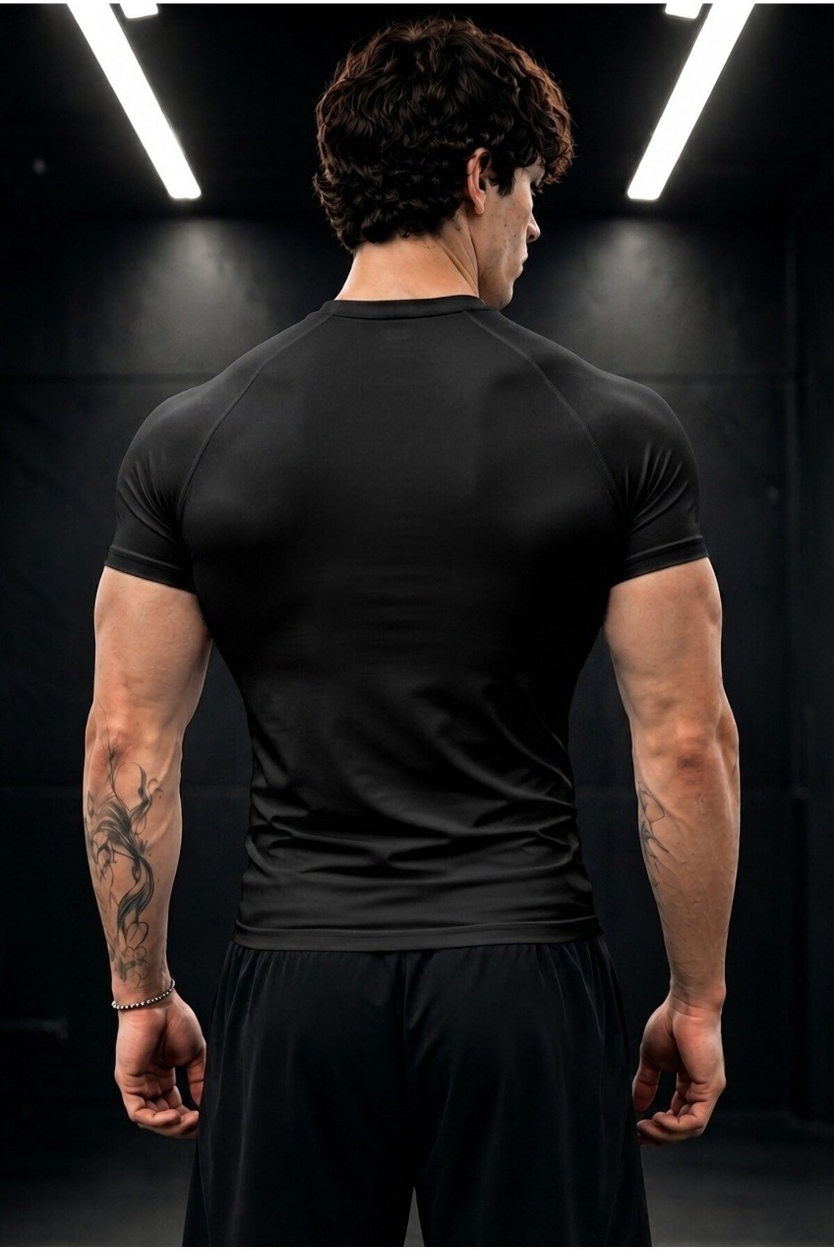 FIGHTR Basic Compression Erkek Beyaz Slim Fit Tişört görsel 3