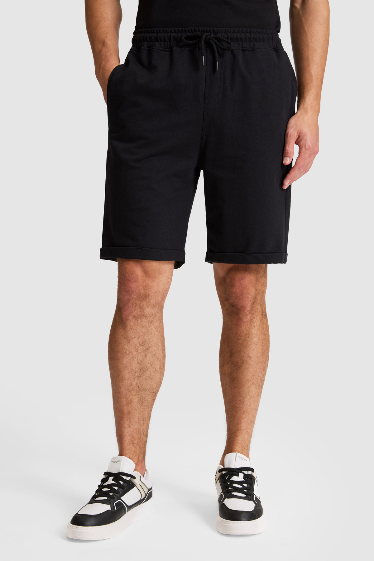 U.S. Polo Assn. Erkek Siyah Örme Şort 50327211-VR046 görsel 2