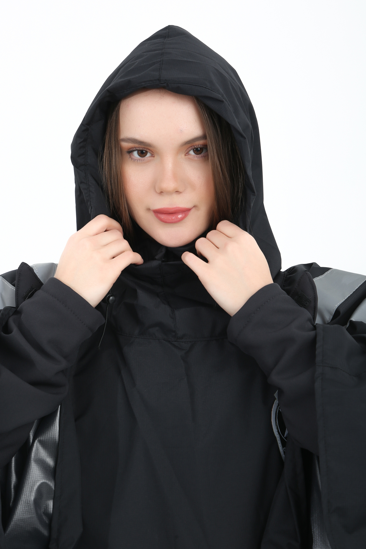 بارانی امنیتی خصوصی پانچو ضد آب انعکاسی یونیسکس خاکستری تیره — خاکستری ÖGYP — تصویر 3 از 3