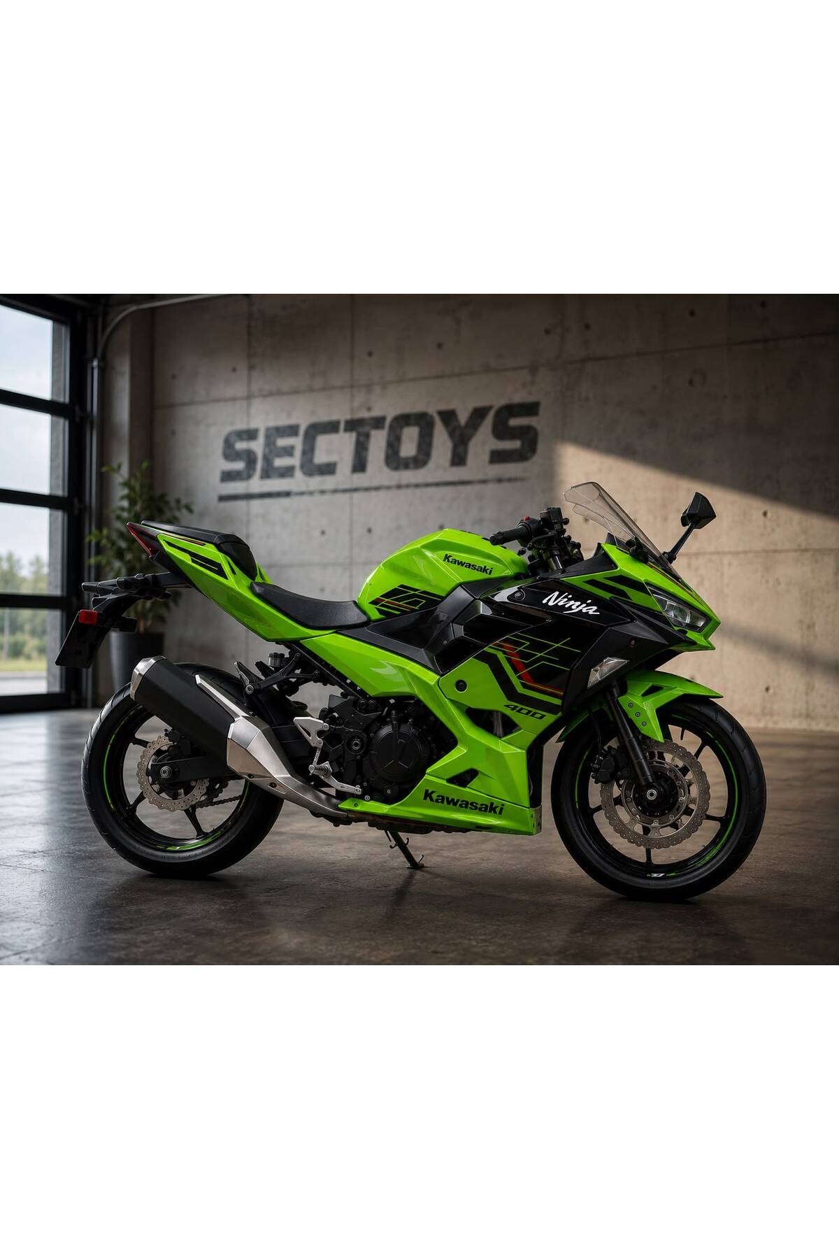 scntoys 2023 Kawasaki Ninja Yeşil 400 Diecast Model Motosiklet