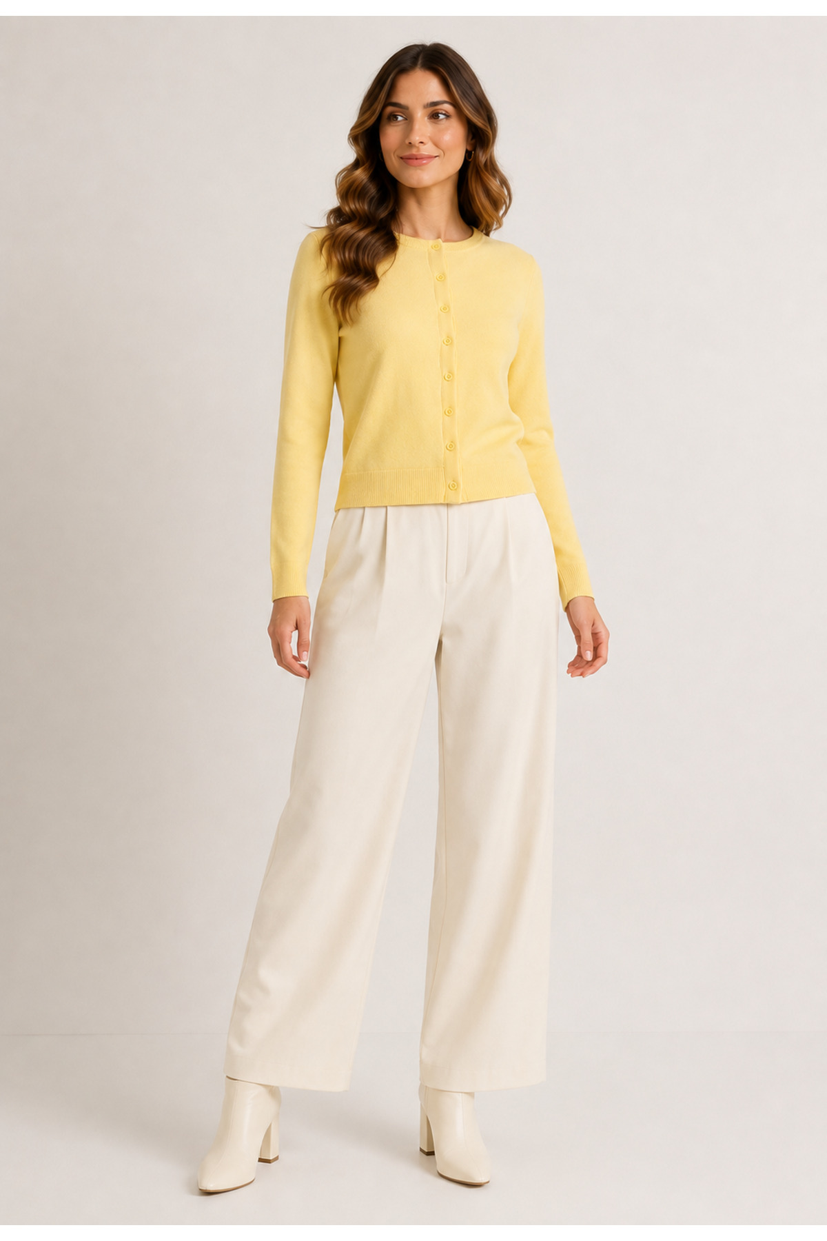 BLOUSE Kadın Sarı Mevsimlik Biskilet Yaka Triko Hırka görsel 4