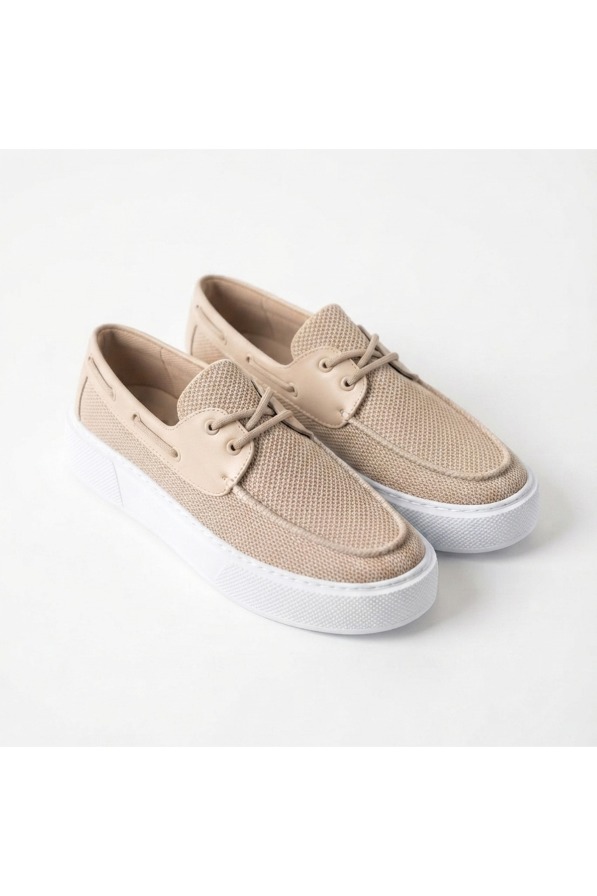 Zerenyus ZRC2602 - Premium Triko Erkek Bağcıklı Loafer Bej görsel 2