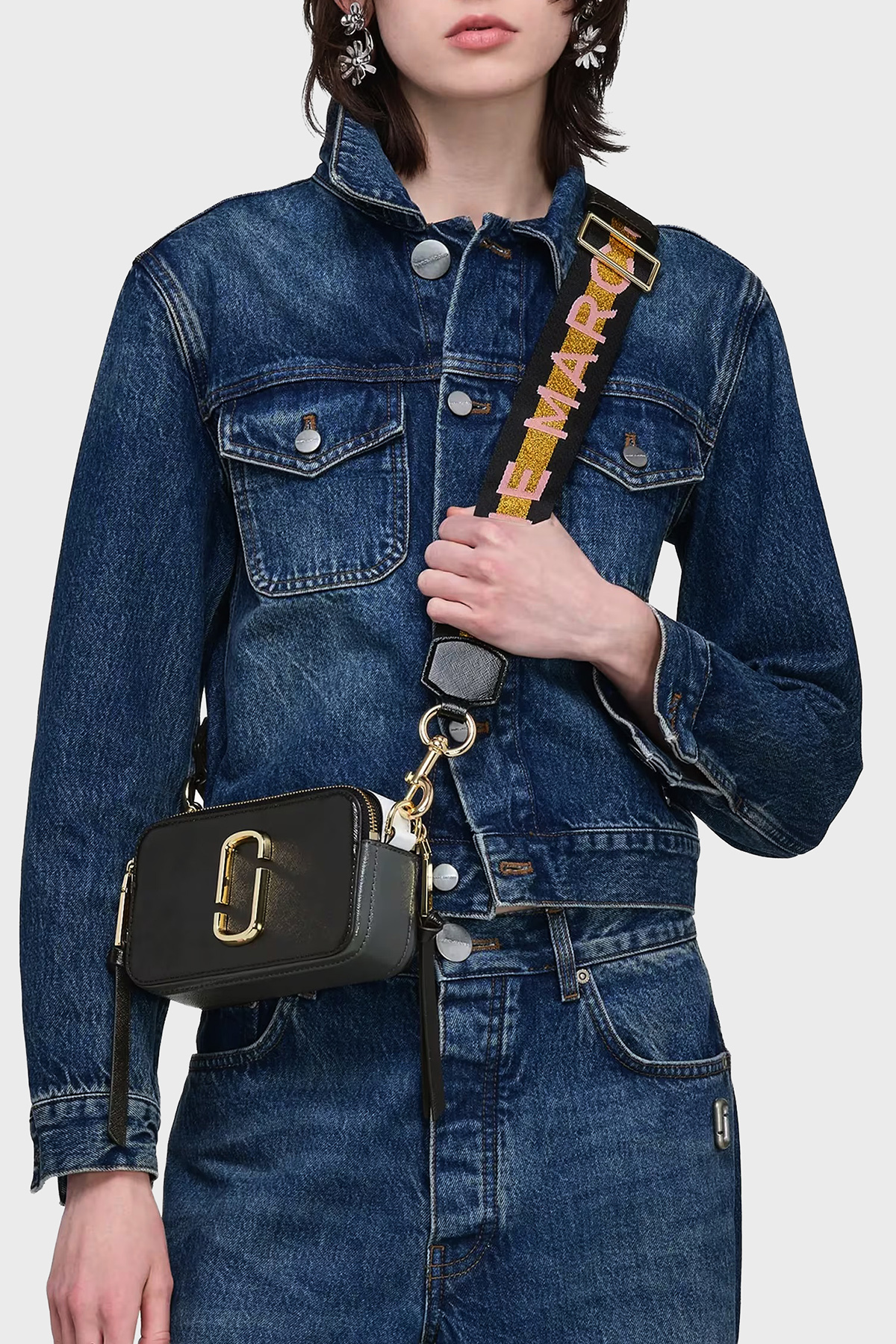 ポコ Marc Jacobs The Snapshot Ayarlanabilir Omuz Askılı Hakiki Deri