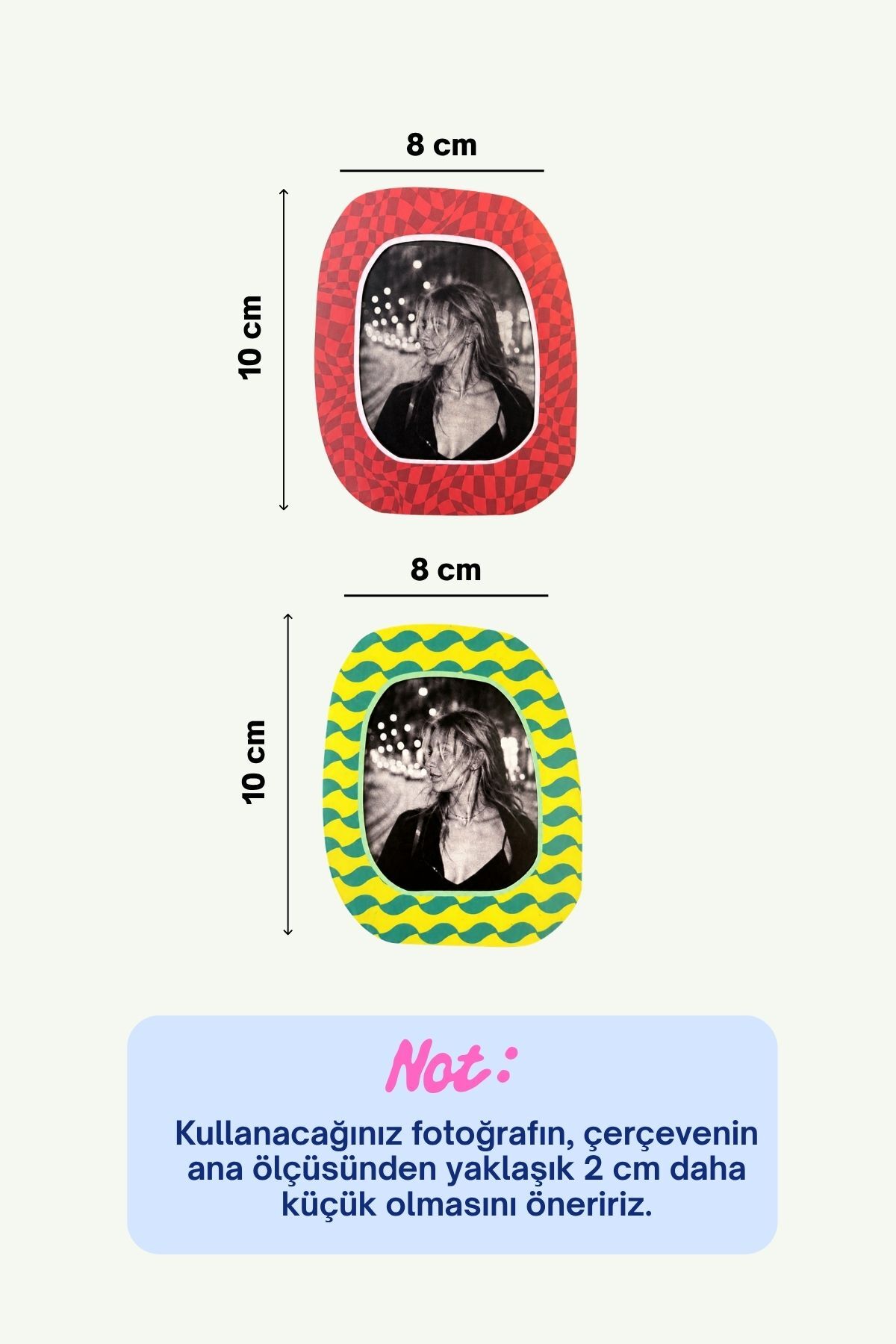 2’li Magnet Fotoğraf Çerçevesi Seti – Kırmızı & Dalgalı