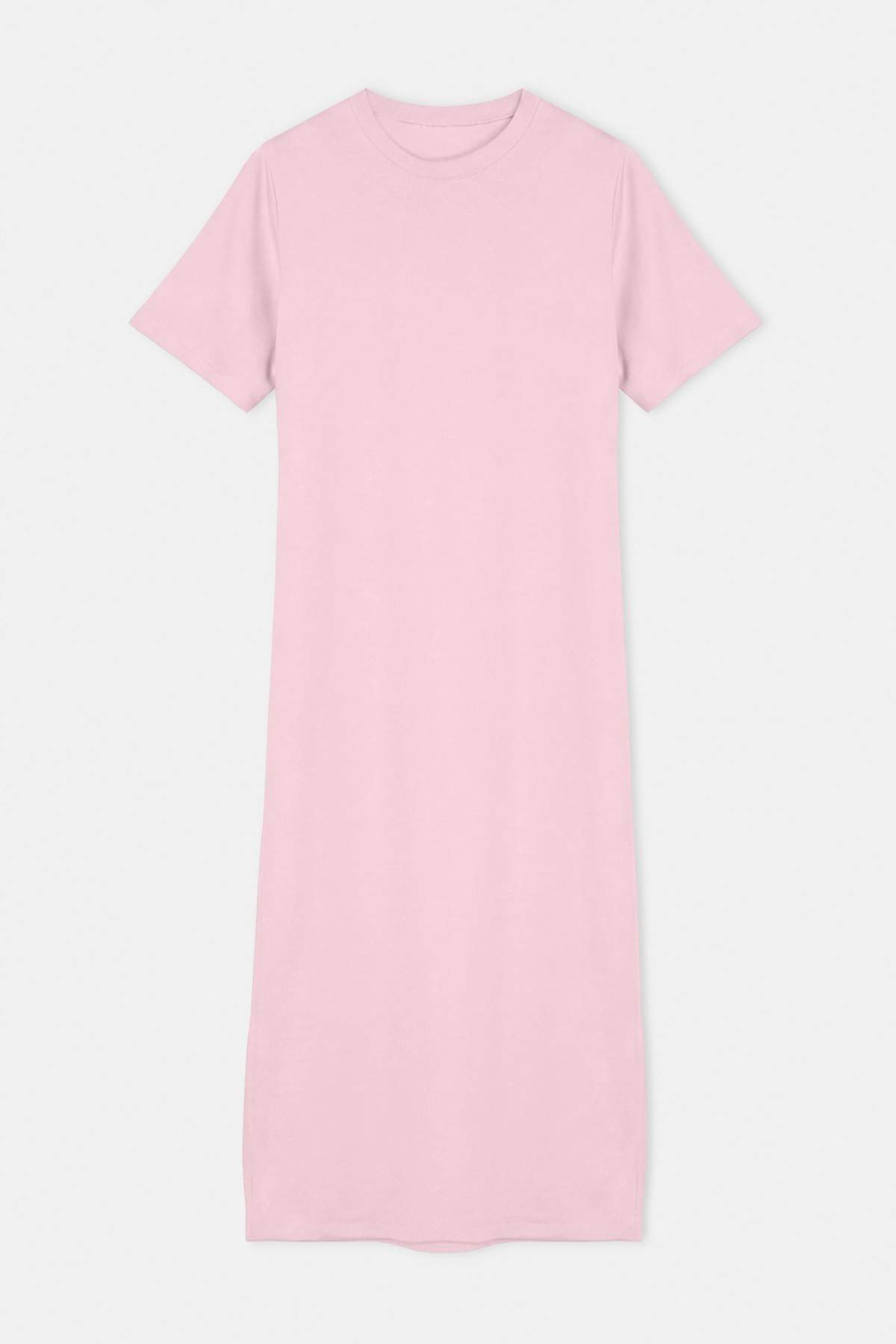 Drop by Trendyolmilla Pembe Bisiklet Yaka Salaş Uzun Elbise TDRSS26EL00085