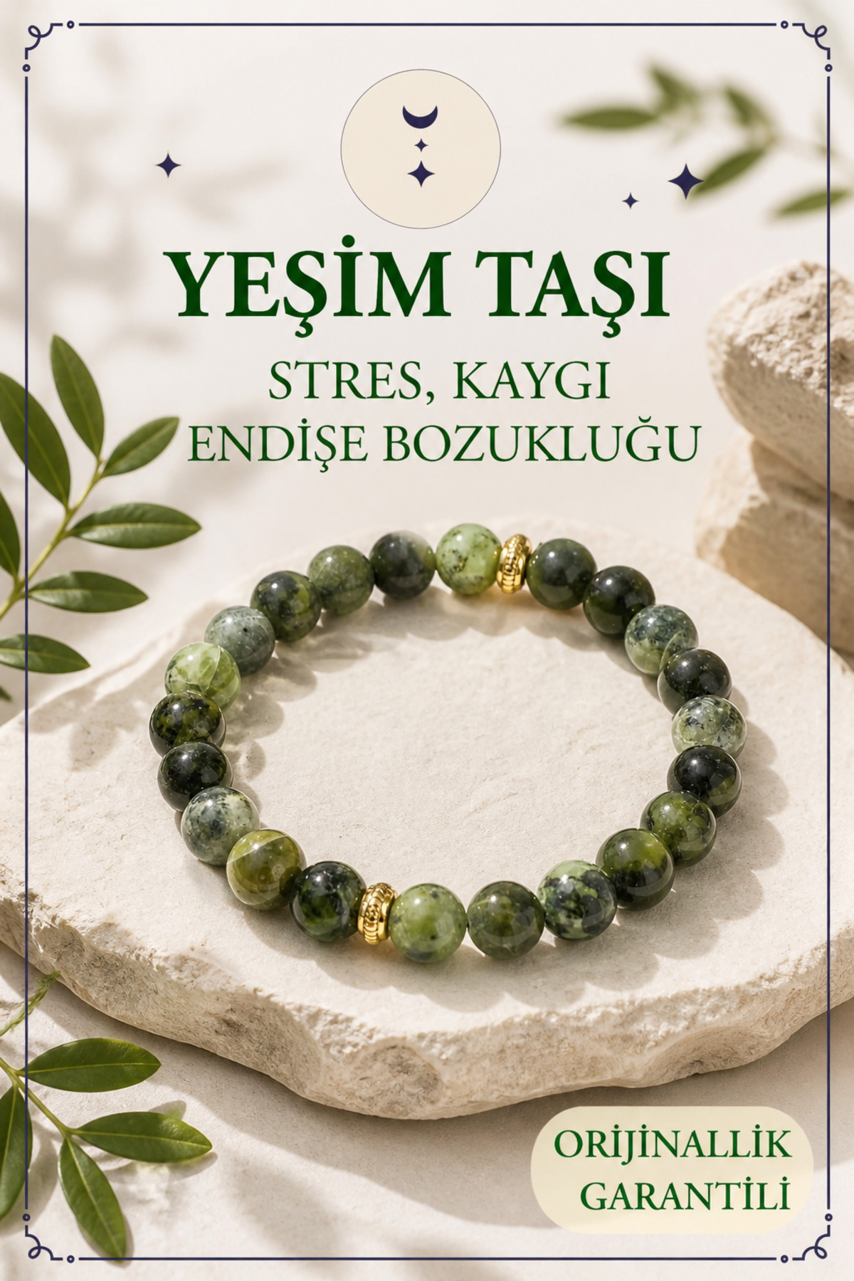 Jade Natural Stone Bracelet (Peace, Healing and Emotional Balance)