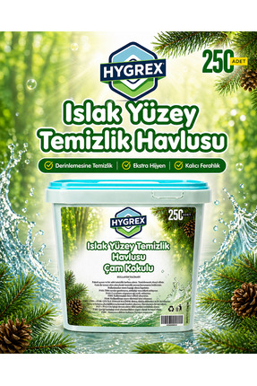 HYGREX Yüzey Temizlik Havlusu Çam Kokulu Islak Kova Mendil 250 Adet Ev Ofis T...