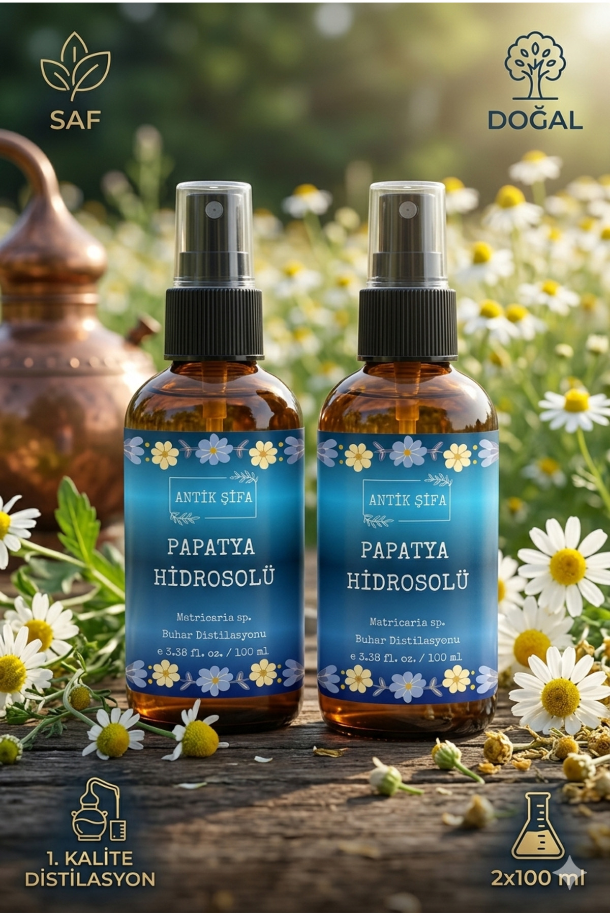 Saf Papatya Hidrosolü 200 Ml - (2 X 100ml Papatya Suyu) — papatya200ml