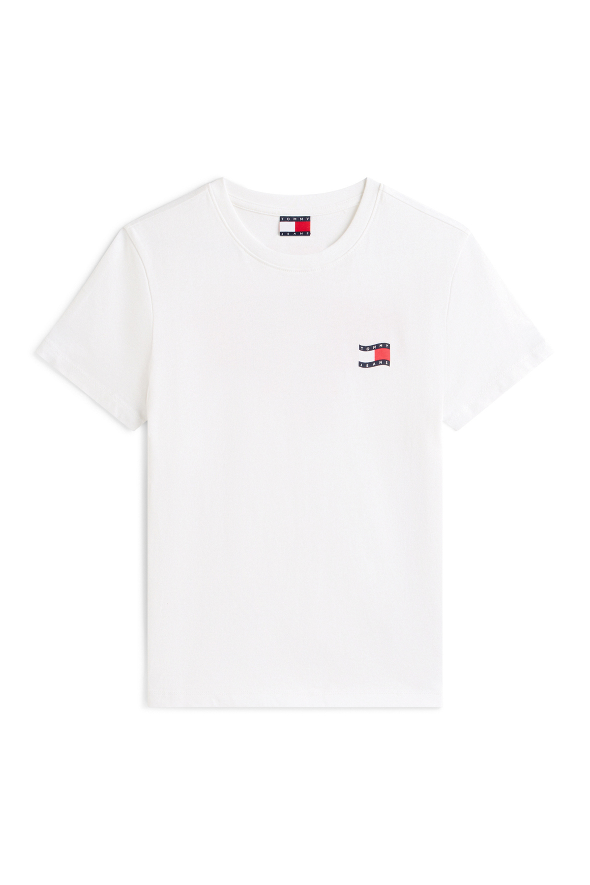 Tommy Jeans Ekru Kadın T-Shirt TJW REG WAVY FLAG SS TEE EXT görsel 5