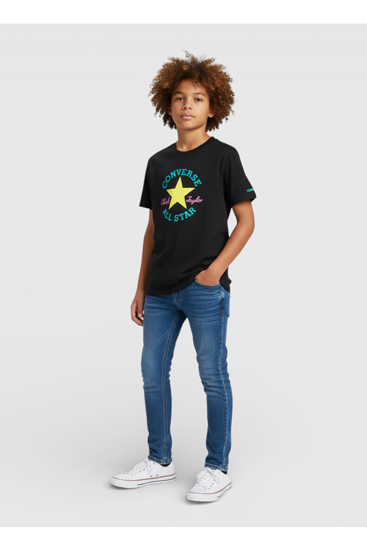 Converse Siyah Erkek Çocuk Baskılı T-Shirt 9CD483-GJ8-CNVB
