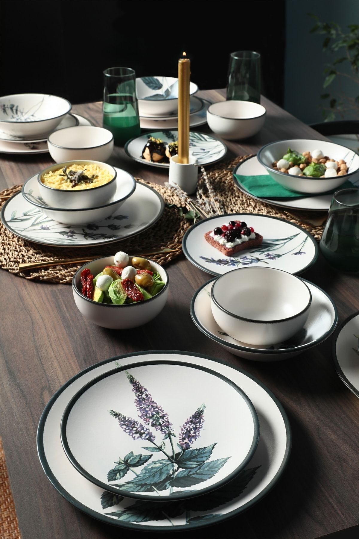 سرویس غذاخوری 24 پارچه 6 نفره مدل Çiçek Bahçesi 18938 -39-40-41-42-43-68