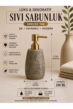 düzenya Çiçek desenli taş sıvı sabunluk