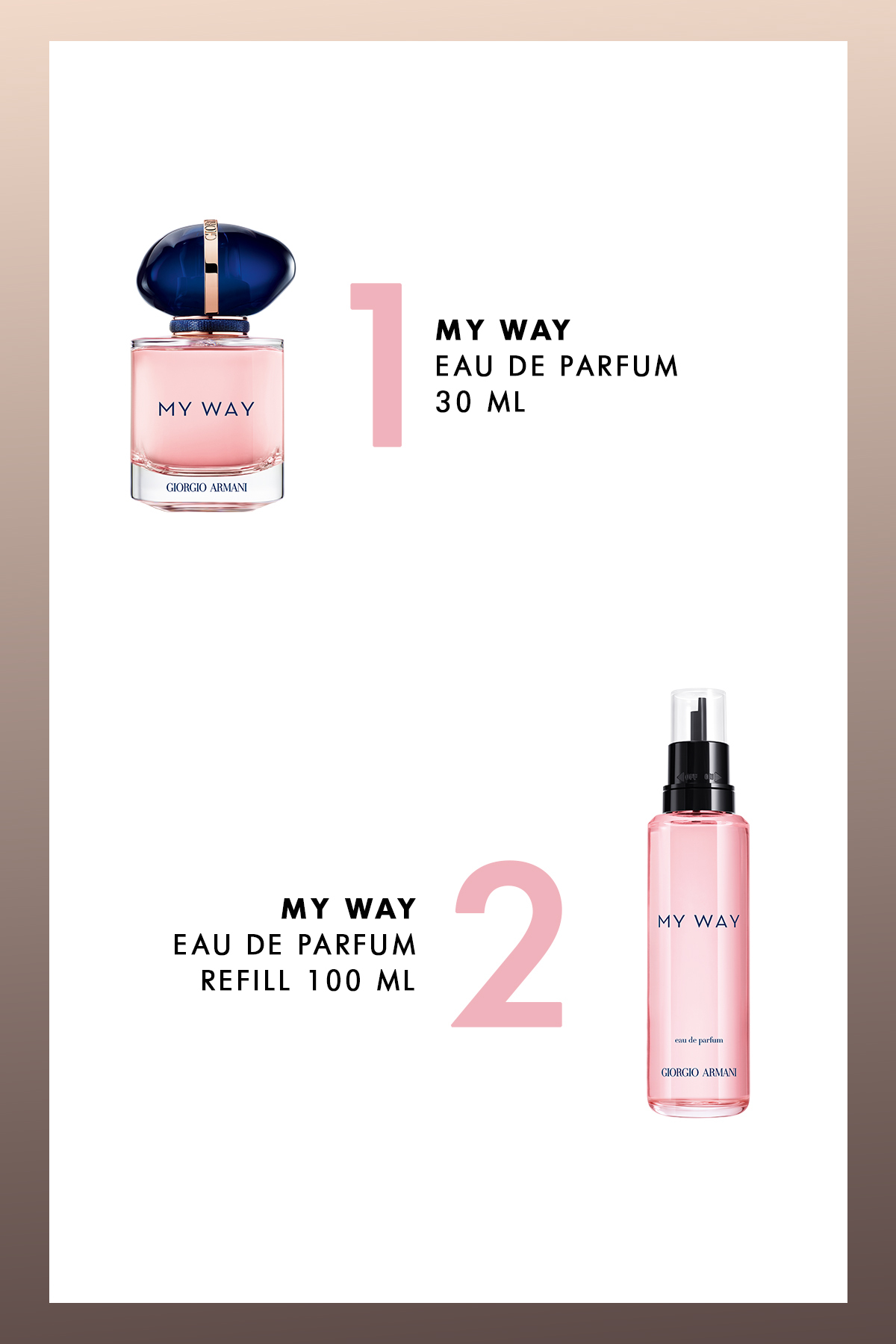 عطر زنانه My Way EDP 30 و 100 میلی لیتر Refill 7829999999143 — VB829143 — تصویر 3 از 8