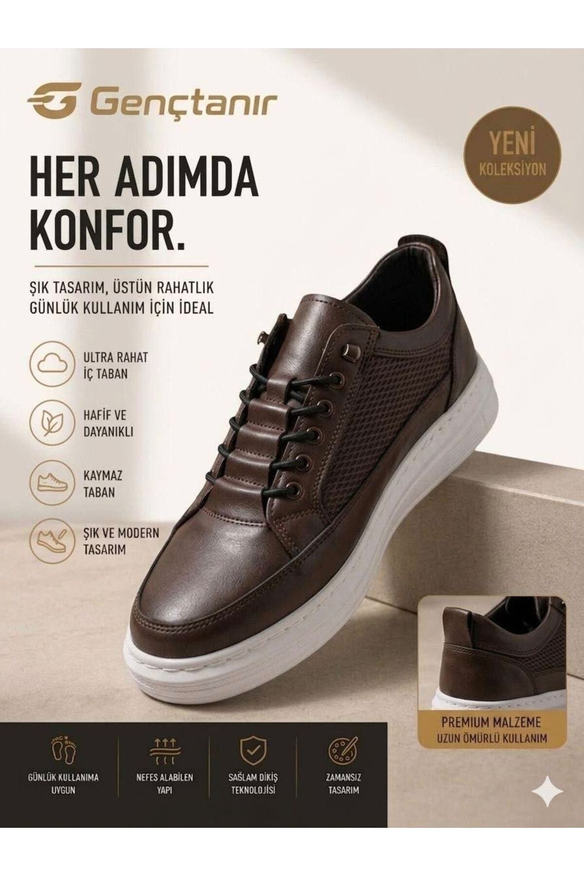GENCTANİR SHOES Jules Mat Deri Akıllı Bağcıklı Klasik Erkek Ayakkabı görsel 2