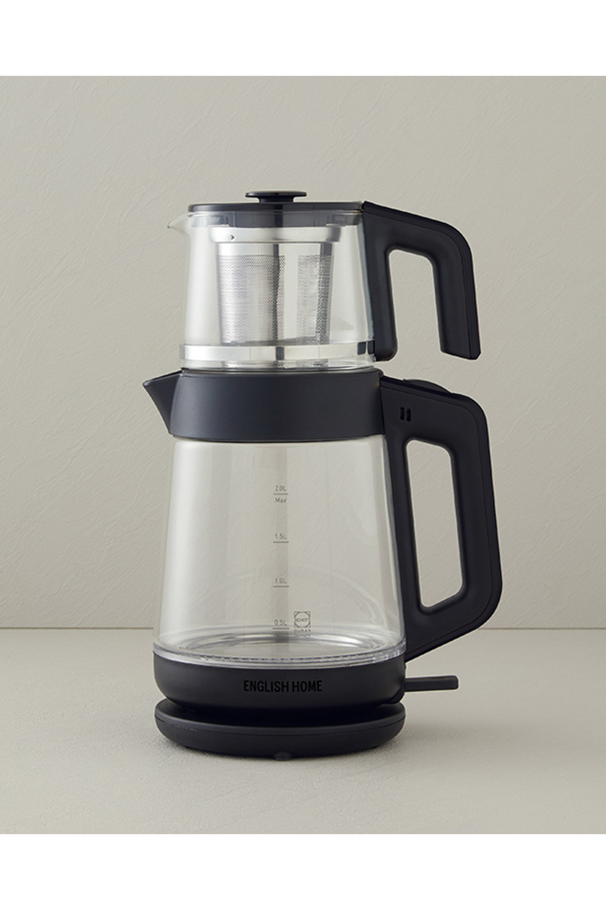 English Home CMK 6001 Cam Çay Makinesi ve Kettle Siyah