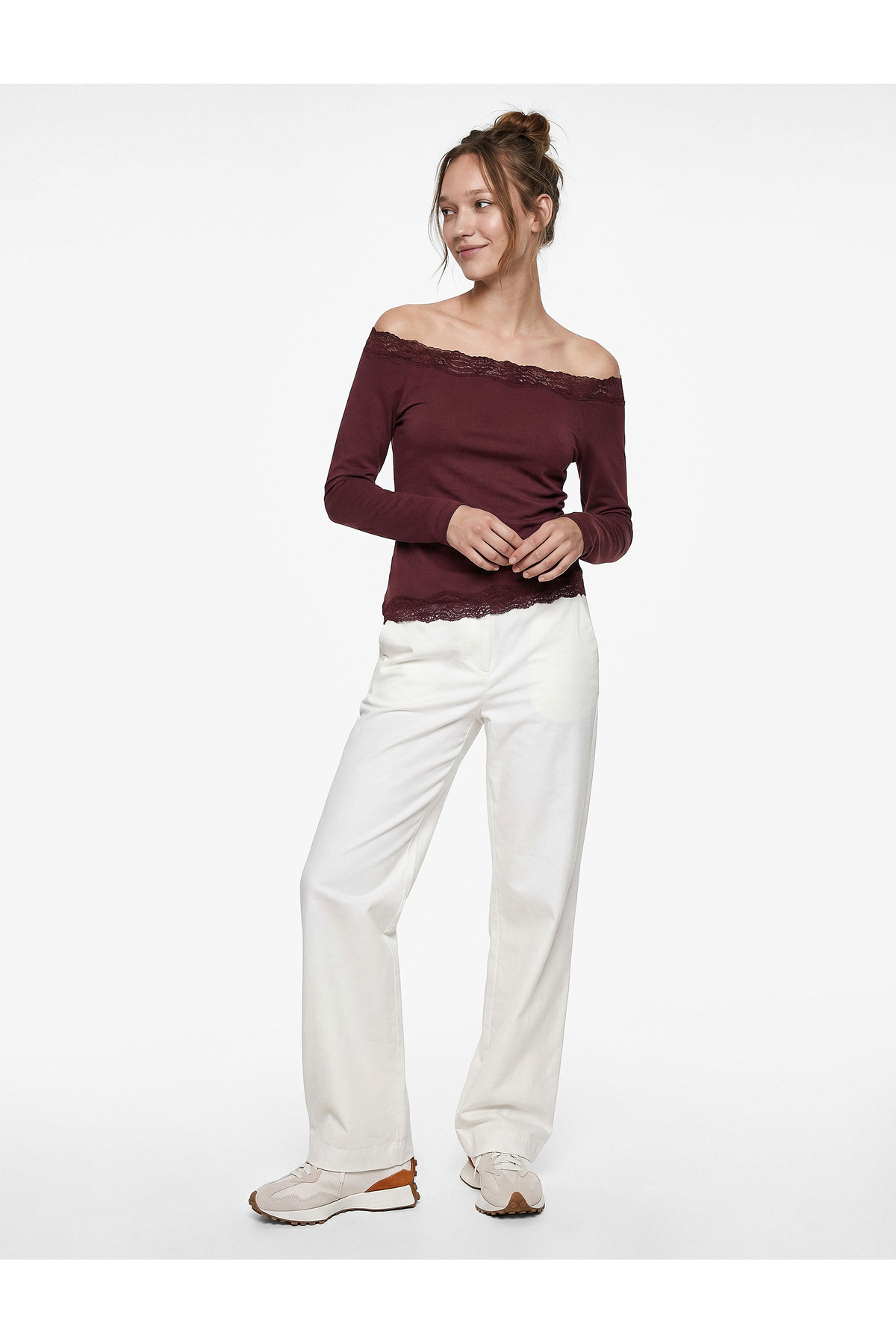 Koton Cotton Tied Detail Long Straight Leg Low Waist Pants - Longer Straight Jeans