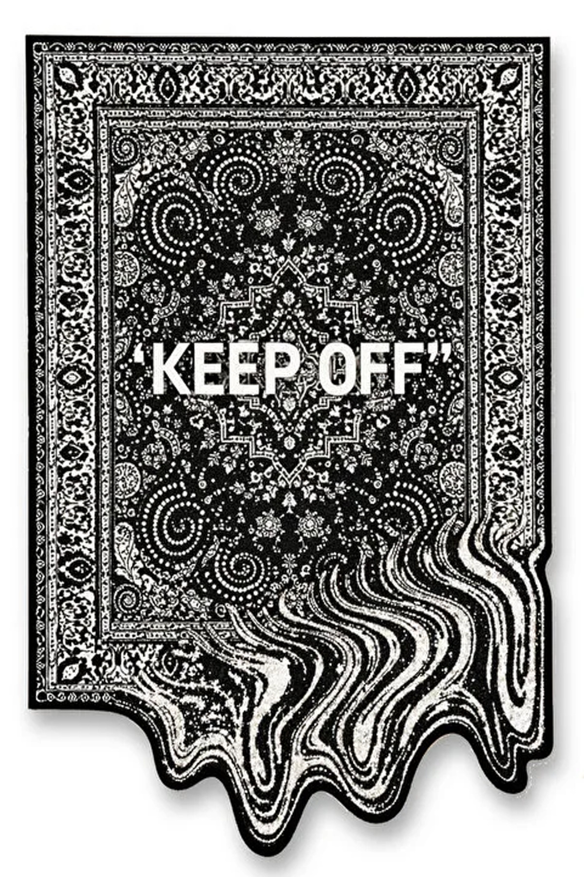 SDT Wave Detailed Woven Base with "Keep Off" Text Modern Decorative Carpet sdt254