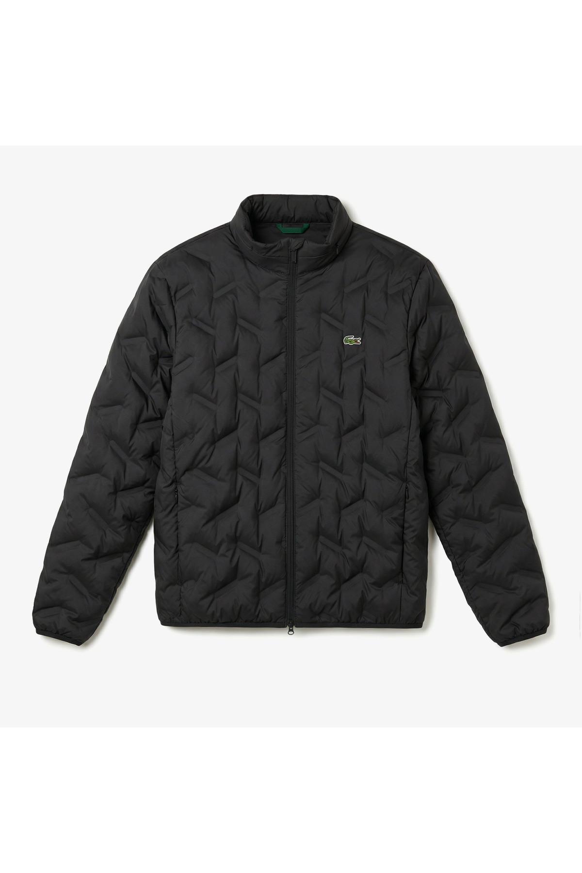 Lacoste Erkek Regular Fit Dik Yaka Kapitone Siyah Mont görsel 3