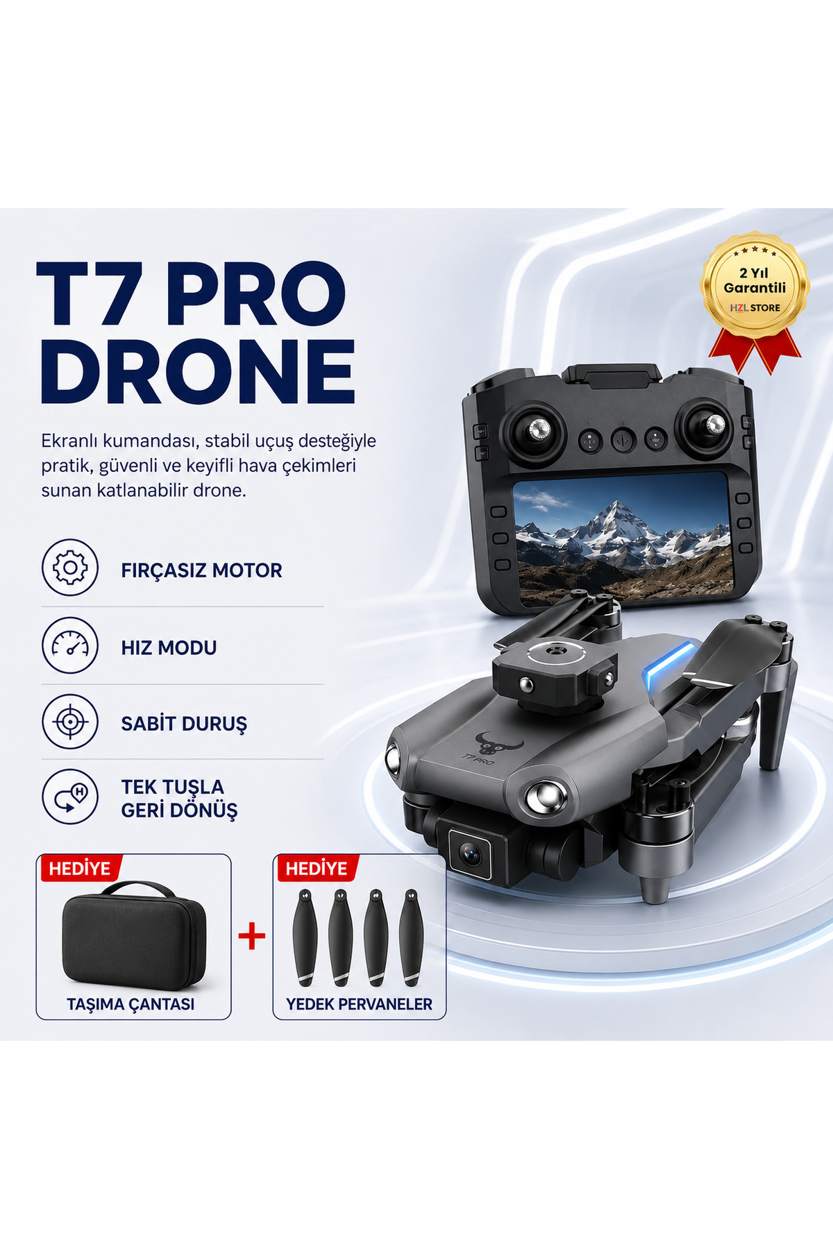 hızlı store T7 Pro Drone HD Çift Kameralı Katlanabilir Drone
