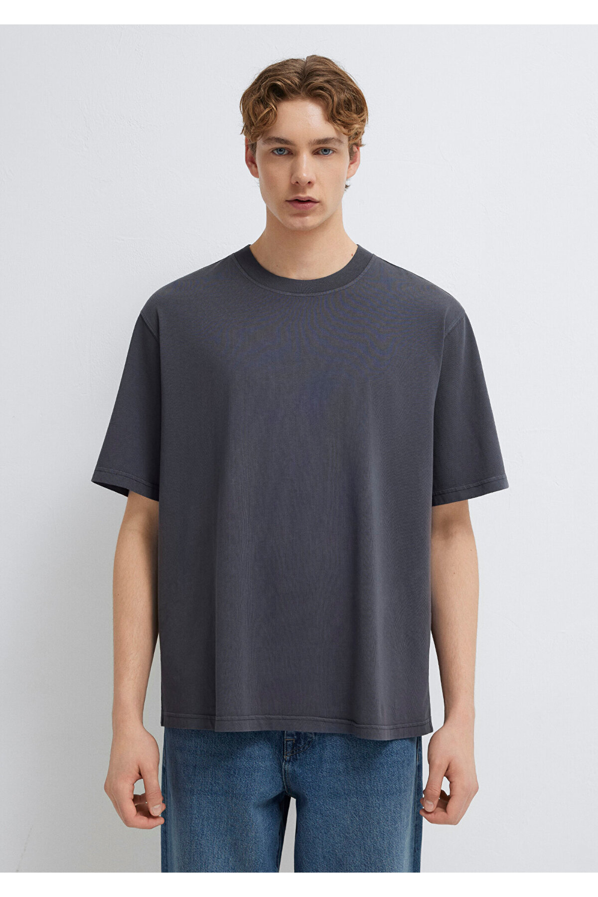 Mavi Anthracite Basic T-Shirt Relaxed Fit / Comfortable Cut