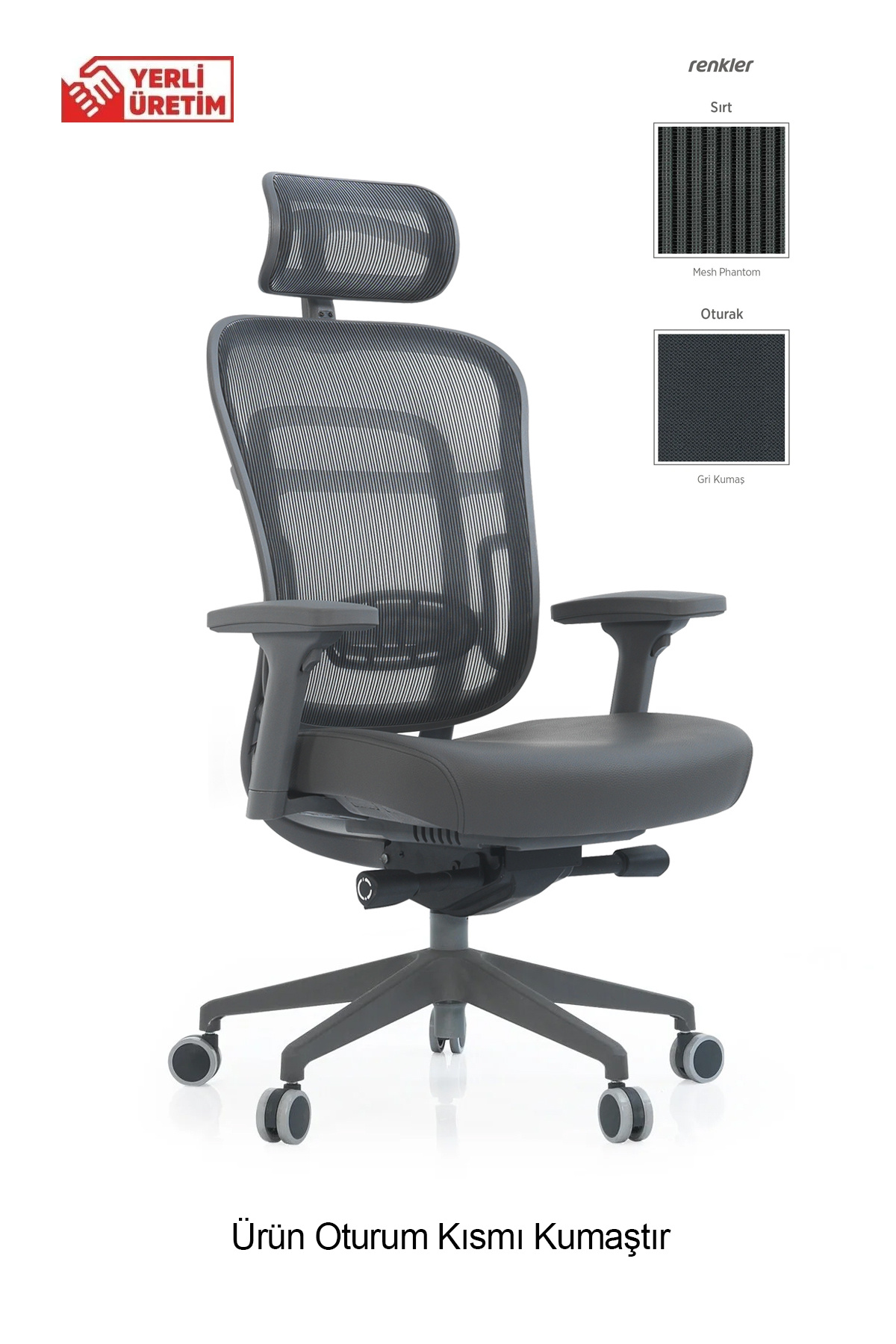 Passion Work | Player | Office | Manager | Executive Chair Grey Fabric