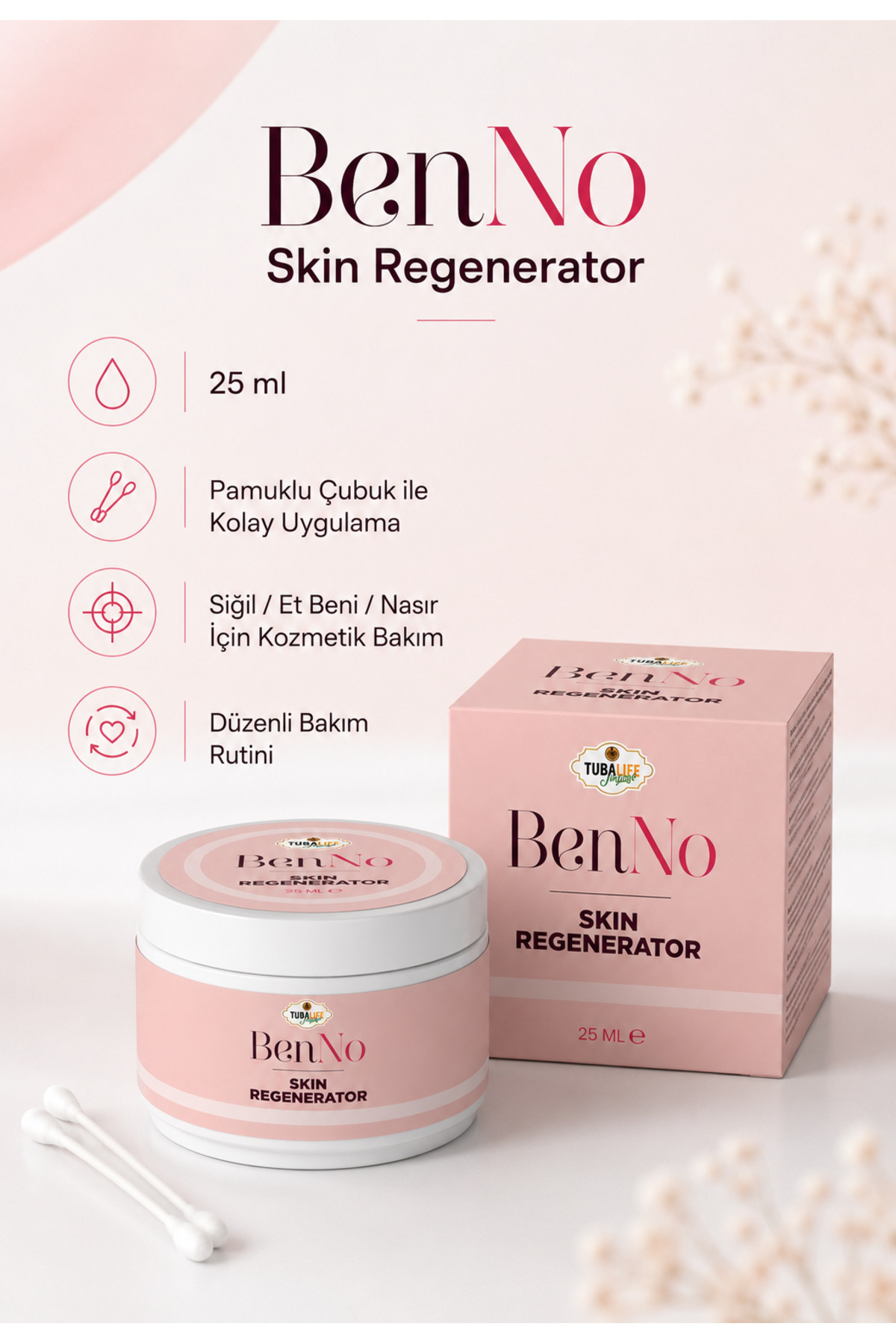 BenNO Skin Regenerator 25 ml Bölgesel Kozmetik Bakım Kremi - Cilt Yenileme Kremi — Benno1 — تصویر 2 از 7