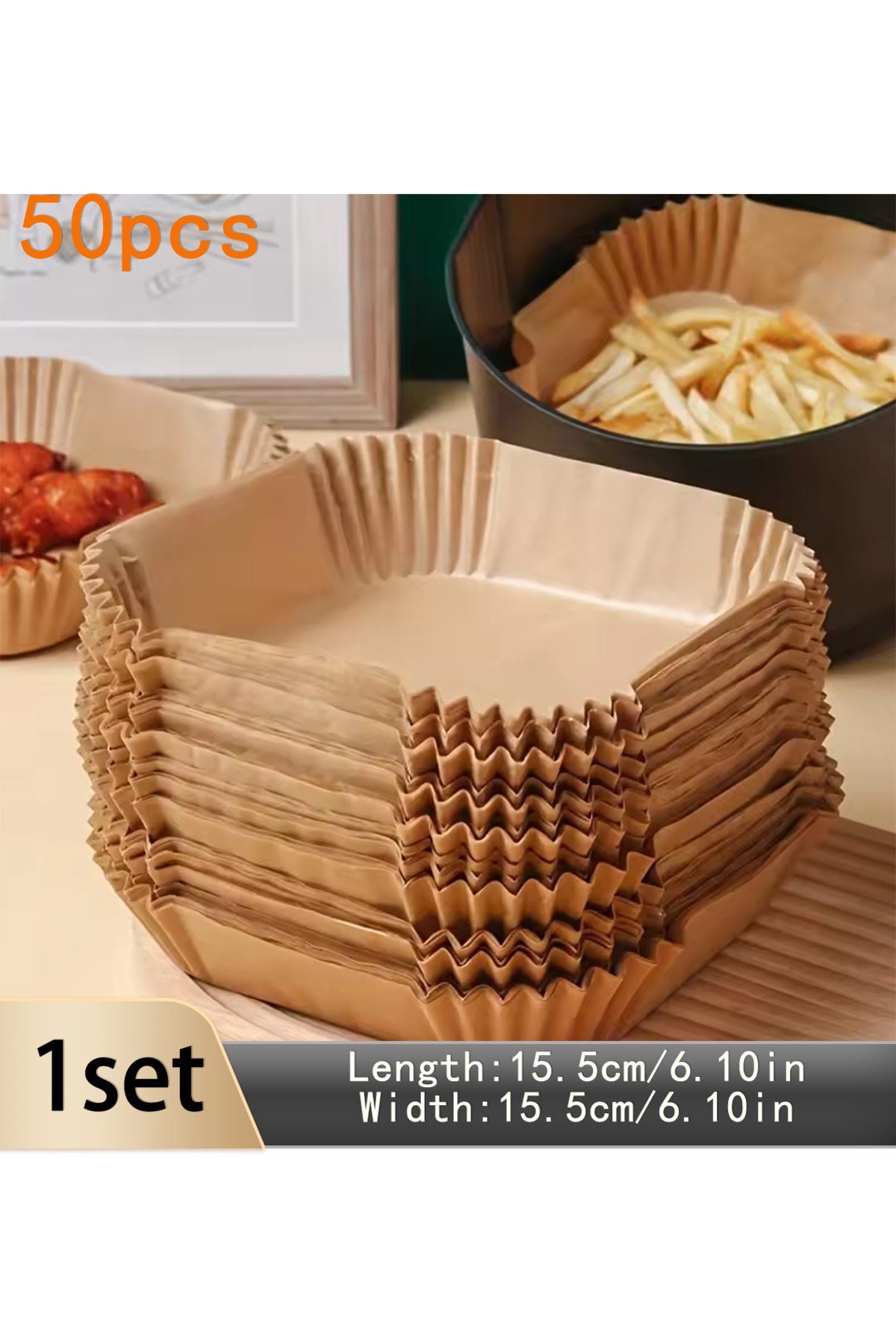 Choice 50pcs/set Disposable Air Fryer Paper Liner 23CM Oil-proof Water-proof ...