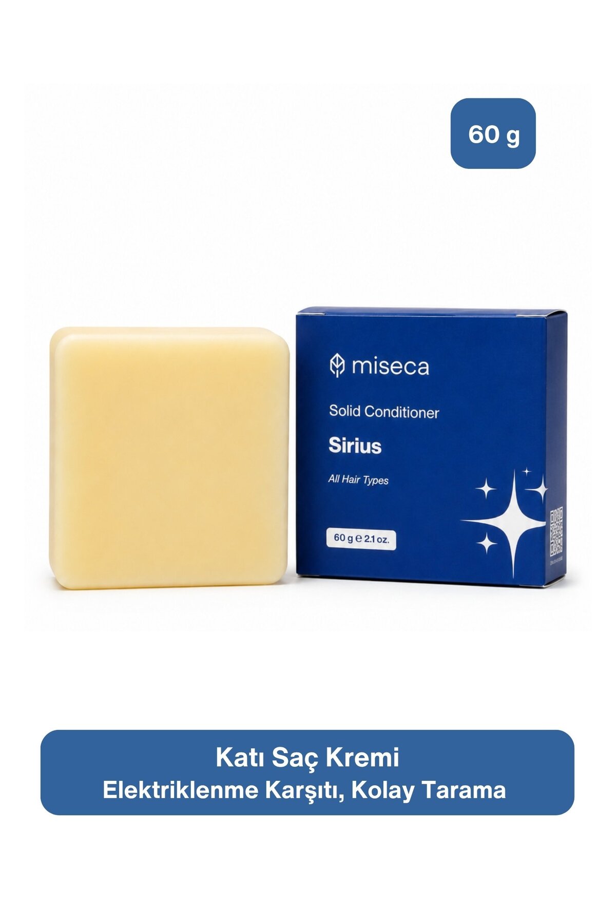 miseca Sirius Katı Saç Kremi 60 G | Hindistan Cevizi, Tatlı Badem Yağı ve Biberiye — SB-SSC