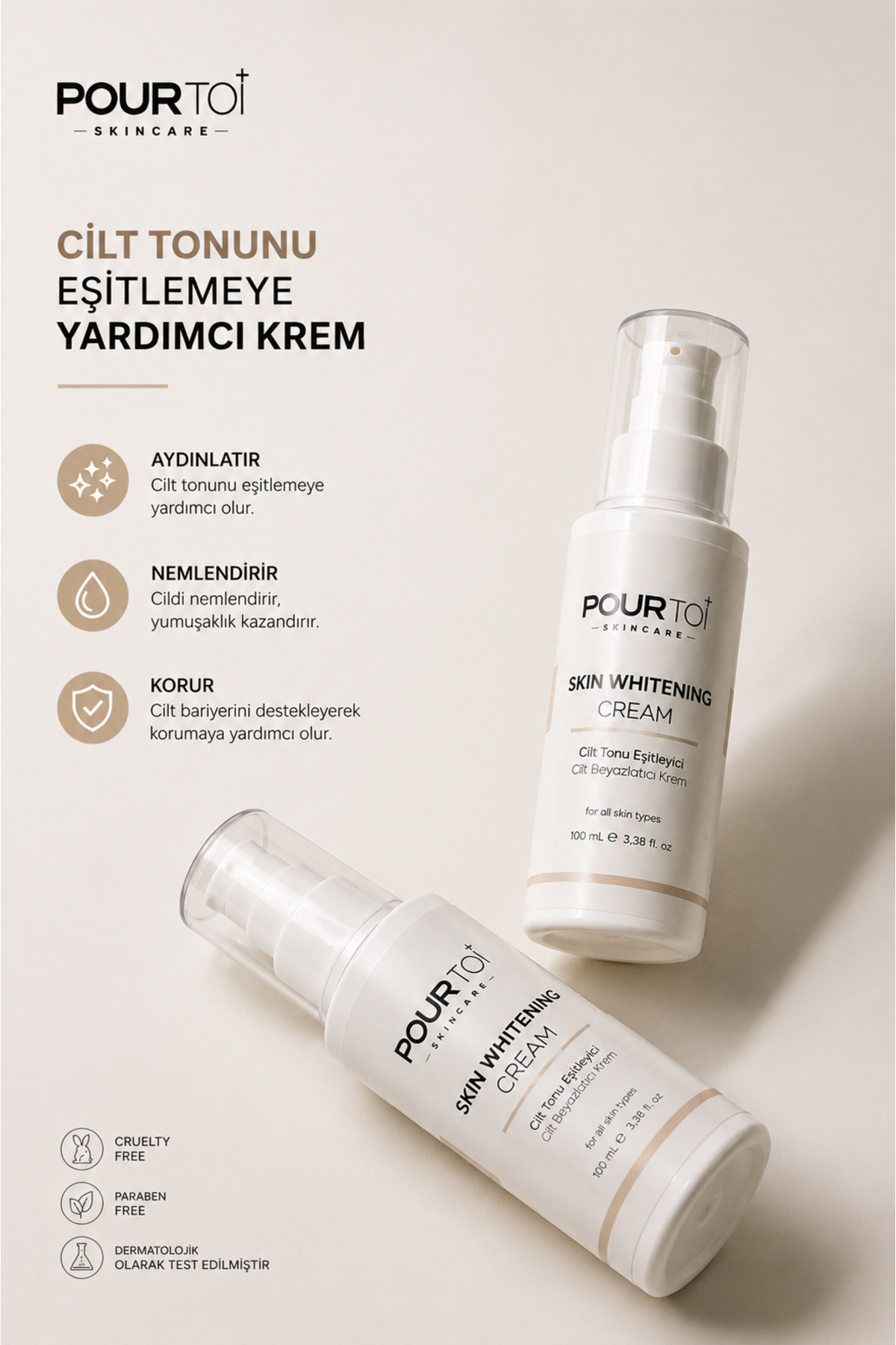 Cilt Beyazlatıcı Krem – Koltuk Altı ve Bikini Bölgesi Kararma Karşıtı Whitening Cream | 100 ml | — PTB001 — تصویر 3 از 7