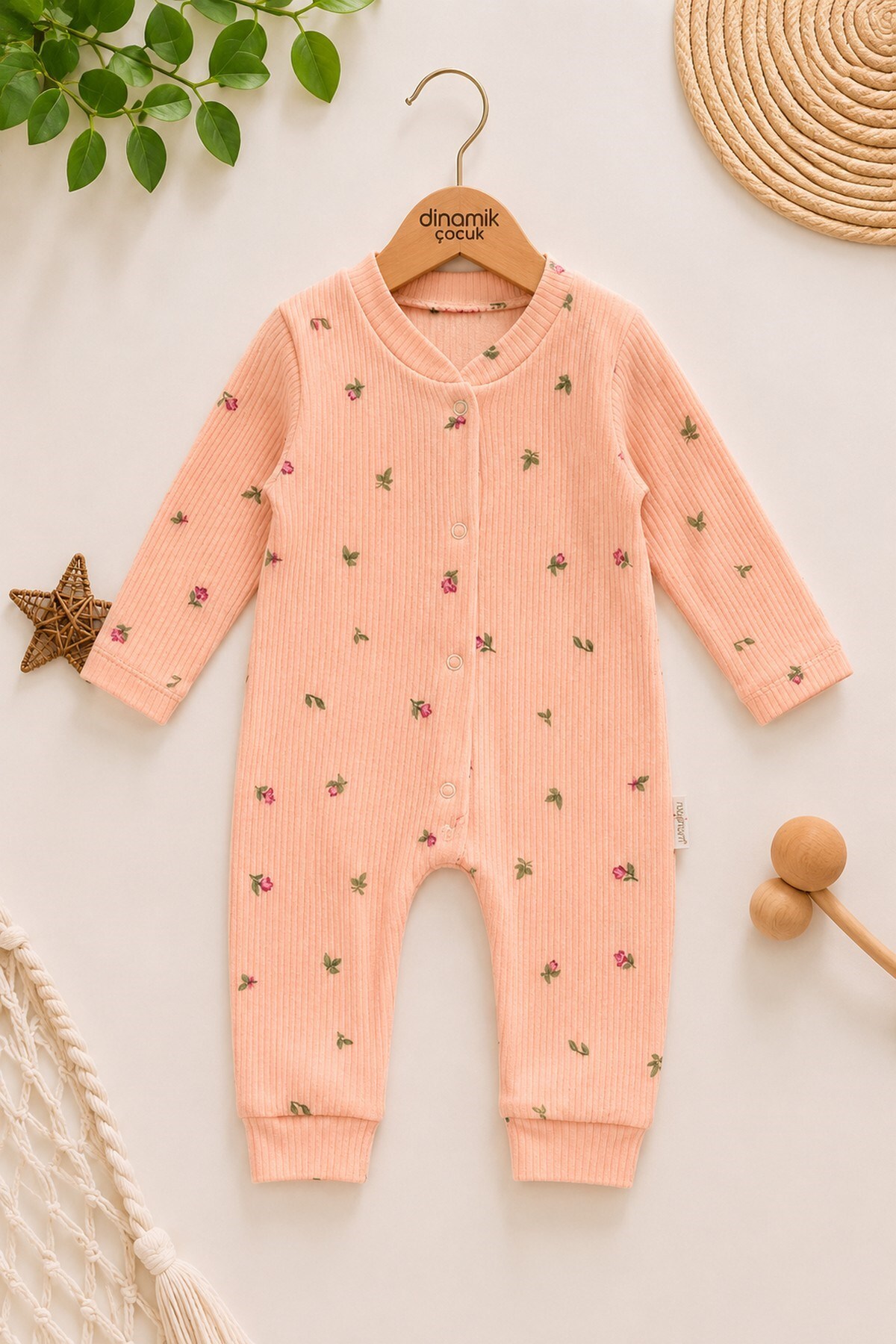 Baby Girl Tulip Newborn Baby Jumpsuit with Snap Fastener 100% Cotton Flexible 1-3-6 Months