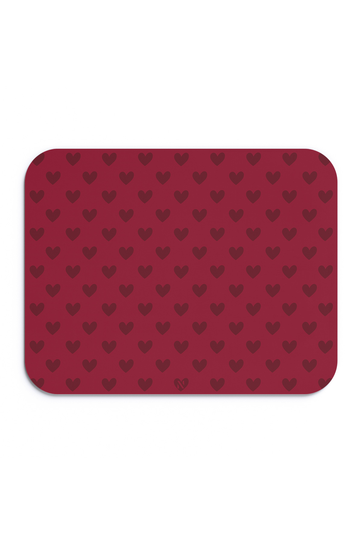 Ergonomic Mouse Pad with Burgundy Colorful Heart Pattern, Ideal for Home and Office Use with Anti-Slip Surface