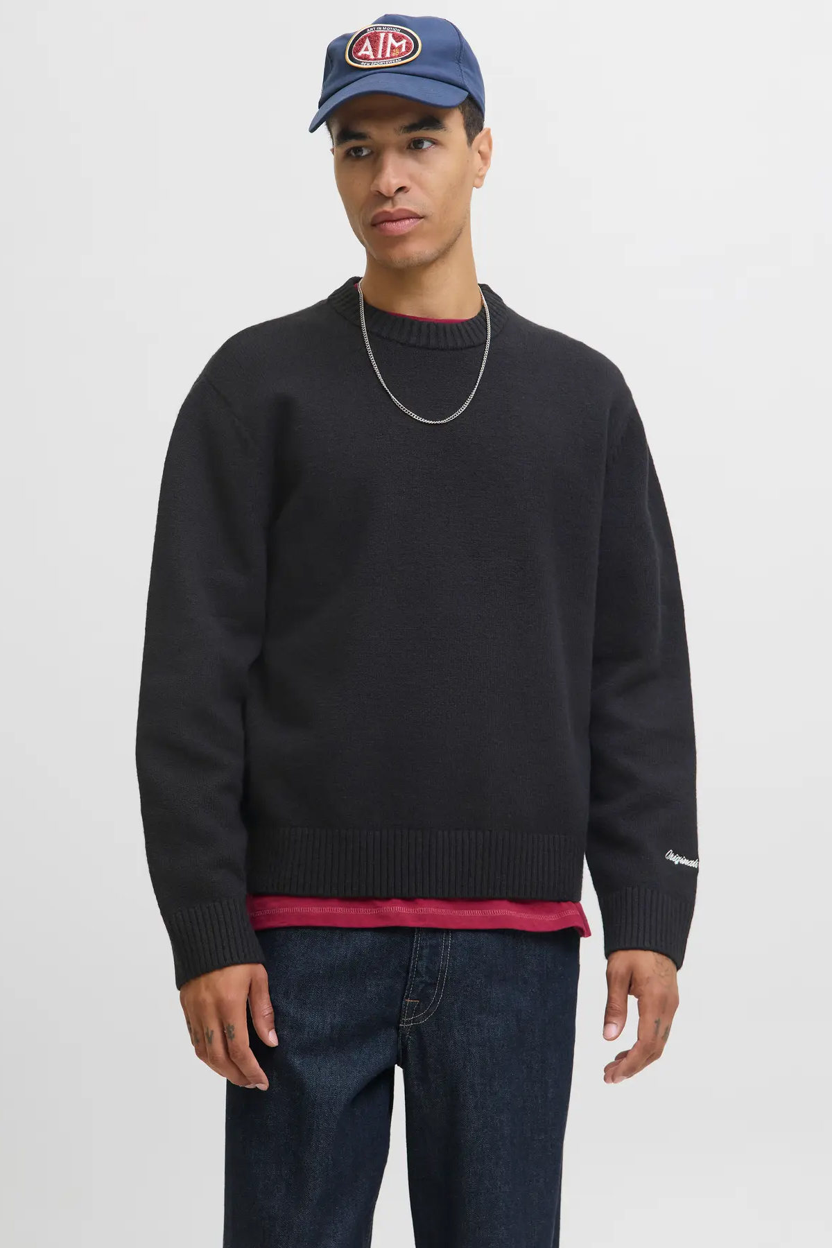 ژاکت بافتنی مردانه یقه گرد جورنوربرو کد ۱۲۲۸۲۷۲۸ جک اند جونز پلیور Jack & Jones