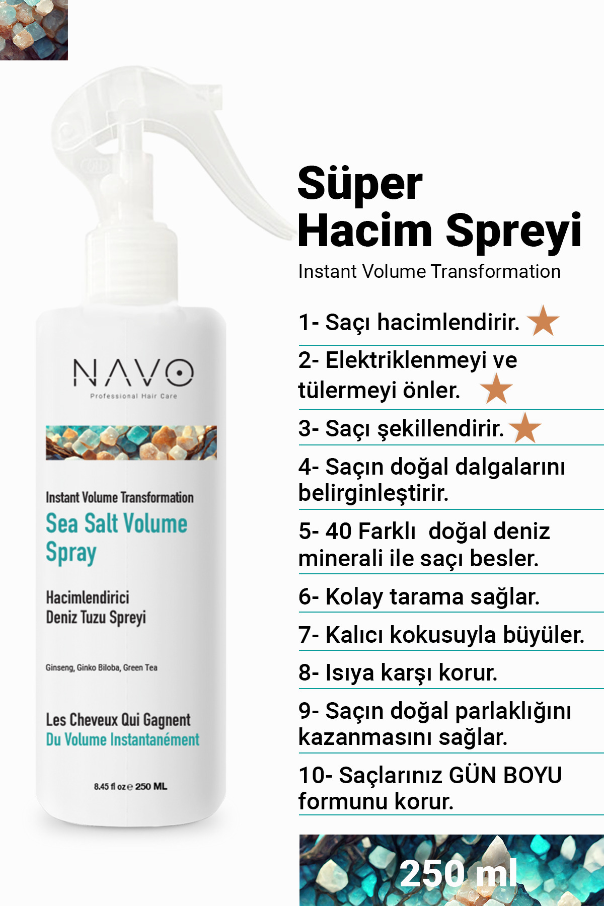 Genel Markalar Deniz Tuzu Saç Bakım Spreyi / Doğal Dalga, Hacim ve Dolgunluk Verici Deniz Tuzu Spreyi — TYCCDYYNFN169917185665808