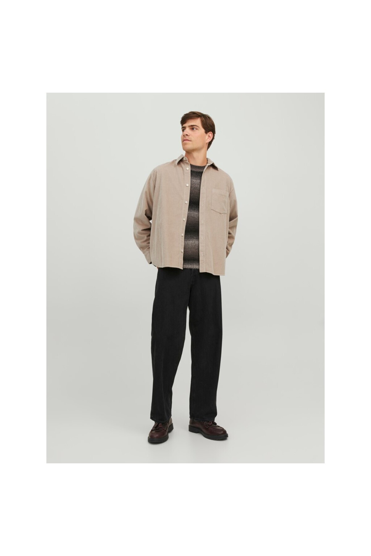پیراهن مردانه جک اند جونز مدل Oversize Velvet - آستین بلند - مینیمالیستی جک اند جونز پیراهن Jack & Jones
