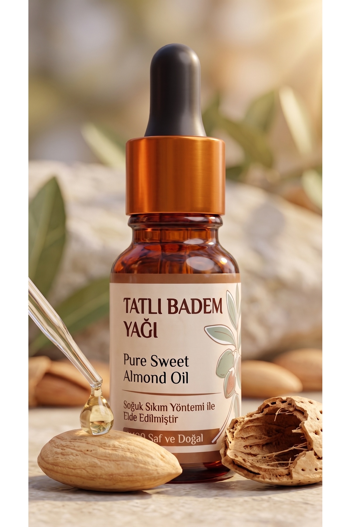 Tatlı Badem Yağı 10 ml / Soğuk Sıkım / %100 Saf Ve Doğal / Sweet Almond Oil — A1-Tatlı-Badem-yag-10 — تصویر 2 از 7