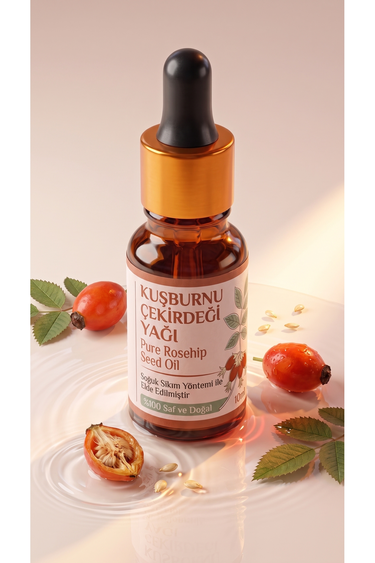 Kuşburnu Çekirdeği Yağı 10 ml / Soğuk Sıkım / %100 Saf Ve Doğal / Rosehip Seed Oil — A1-Kuşburnu-yag-10 — تصویر 2 از 8