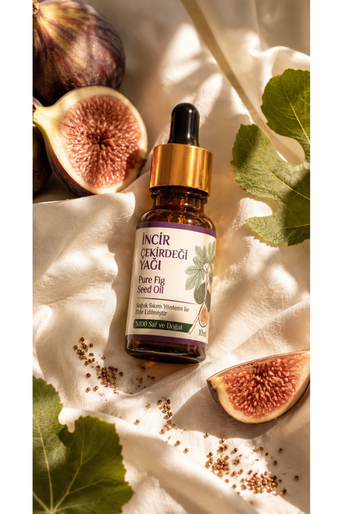 İncir Çekirdeği Yağı 10 ml / Soğuk Sıkım / %100 Saf Ve Doğal / Fig Seeds Oil — A1-İncir-Çekirdeği-yag-10 — تصویر 5 از 8