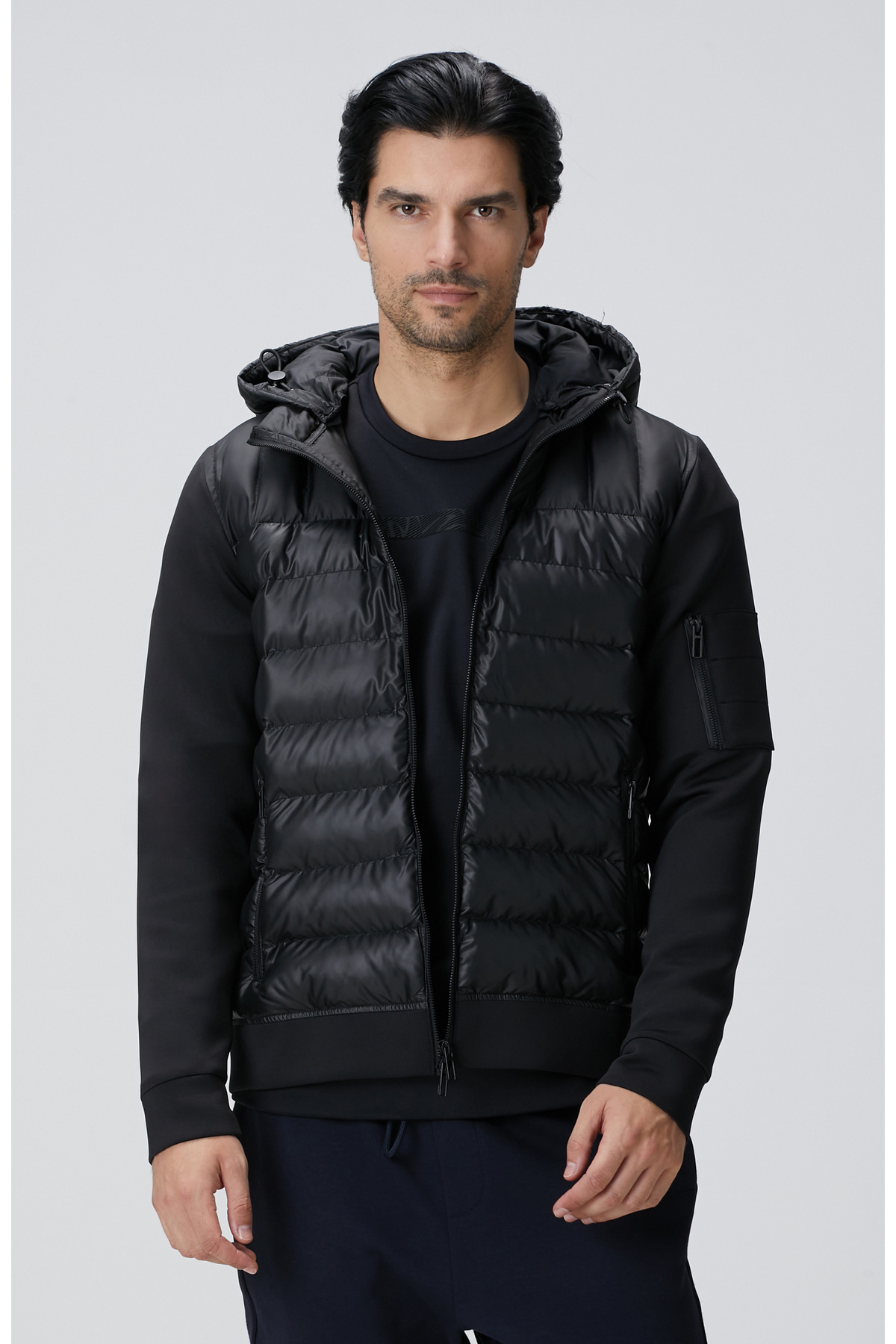 Network N-Tech Siyah Kapüşonlu Puffer Mont — مشکی 1095553