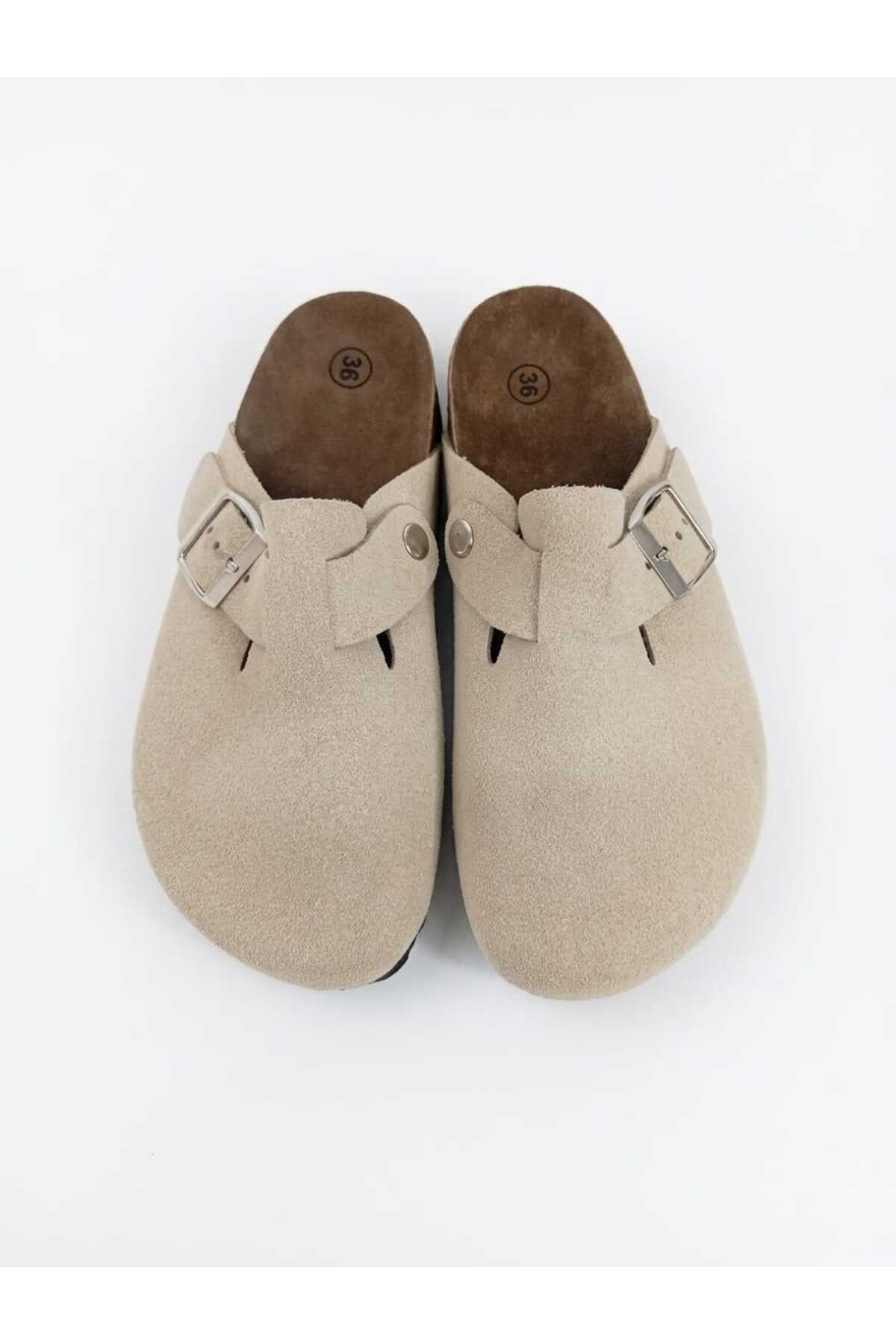 FRZZ Genuine Suede, Closed Front, Cork Sole Women's Sabo Slippers