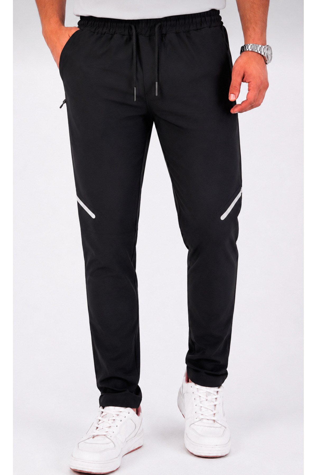 Demente Paraşüt Kumaş Slim Fit Gym ve Fitness Eşofman Altı (bir beden büyük alınız.) görsel 2