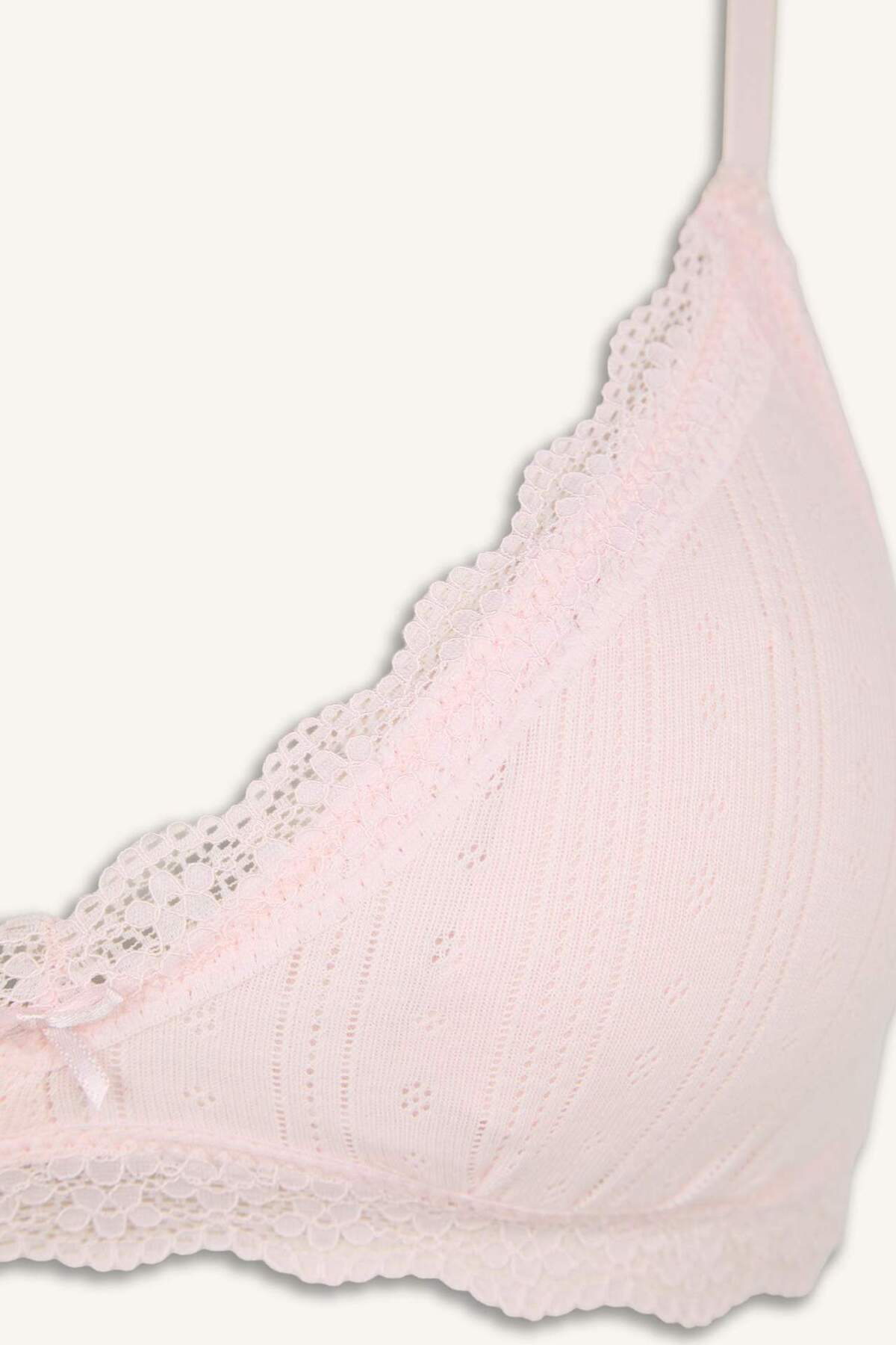 DeFacto Dantel Detaylı Çıkarılabilir Kap Çıkarılabilir Pedli Balensiz Açık Pembe Bralet G7762AX26SP görsel 8