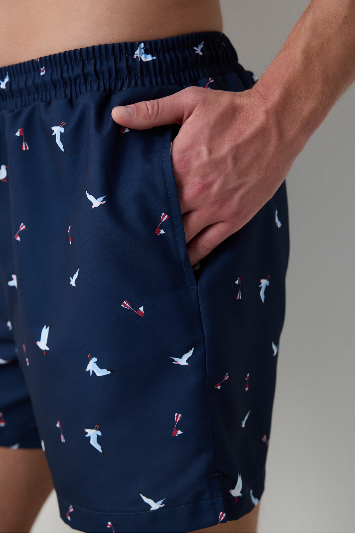 Seagull Herren-Badeshorts mit mittlerer Taille