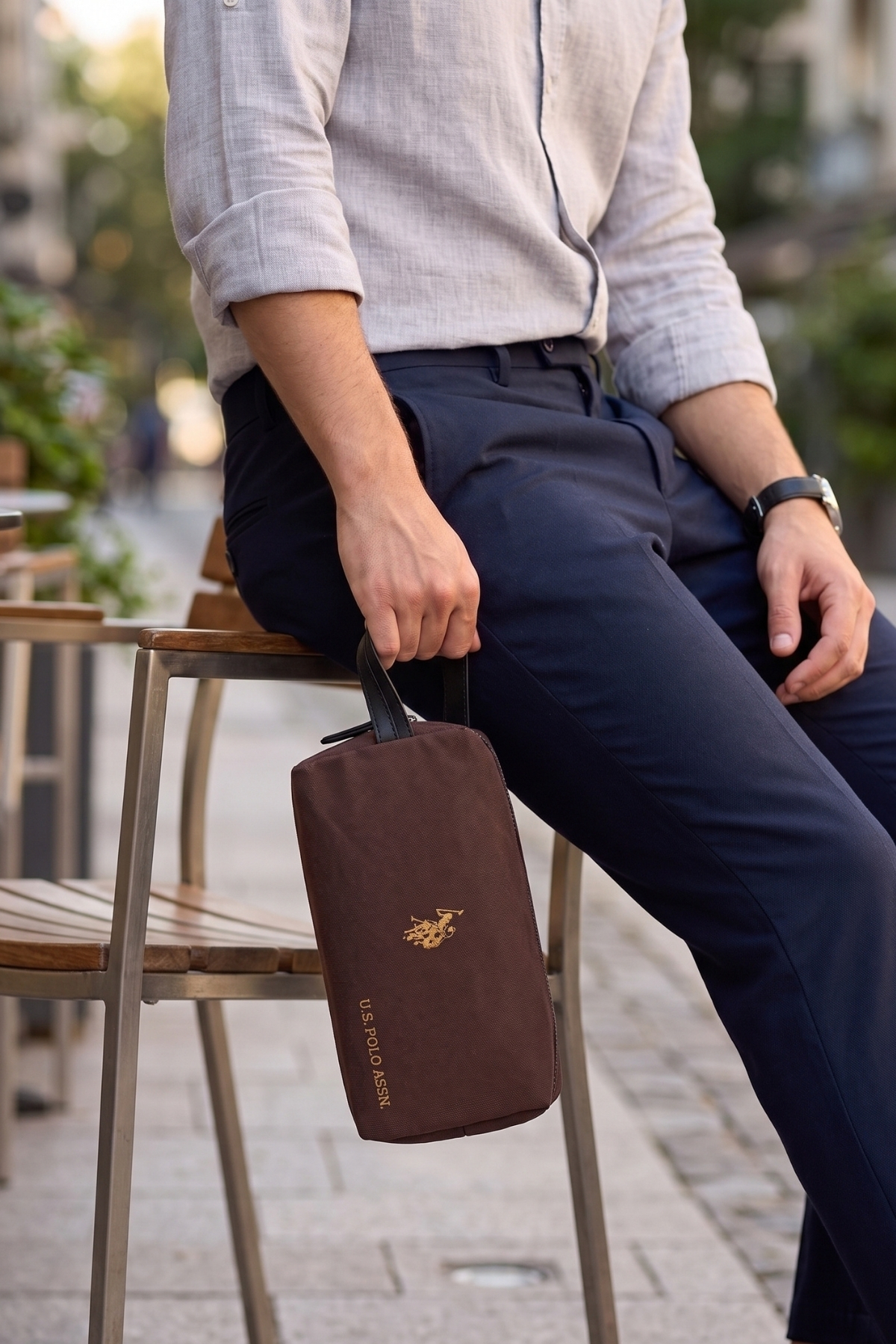 U.S. Polo Assn. 25060-25003-25004 El Portföy El Çantası Clutch Çanta KAHVERENGİ görsel 2