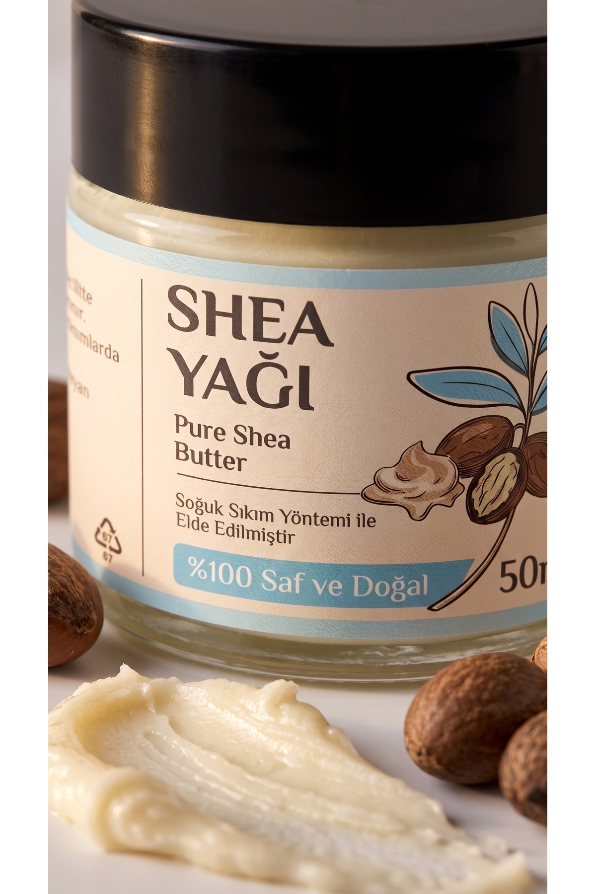 50 ml Shea Butter Yağı / %100 Saf / Yoğun Nemlendirici / Çatlak ve Cilt Bakım Yağ / Soğuk Sıkım — 50-ml-shea-butter — تصویر 2 از 8