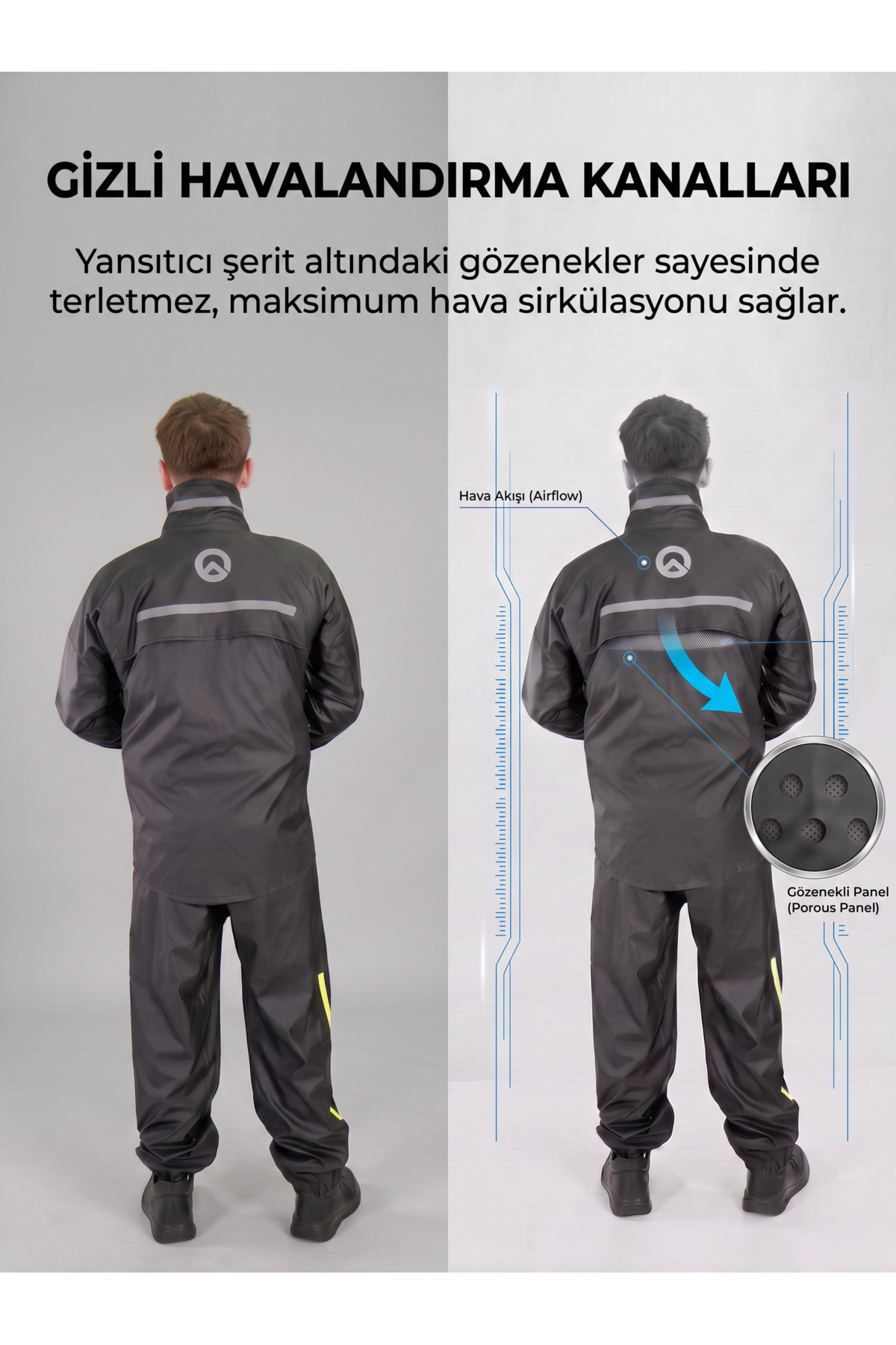 OUTDO Motorcu Yağmurluk "Cepli" Alt Üst Takım görsel 4