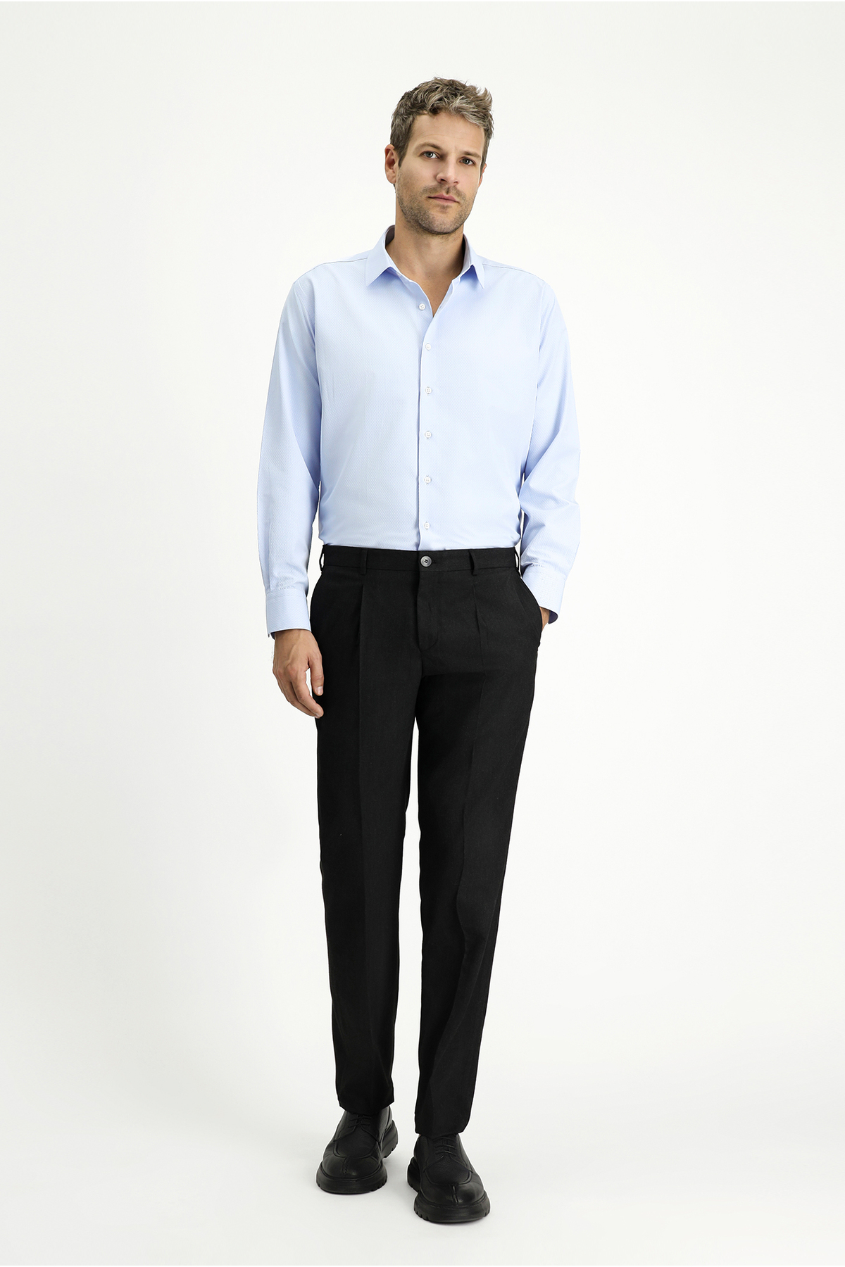 Kiğılı 7 Drop Slim Fit Dar Kesim Likralı Pileli Klasik Kumaş Pantolon