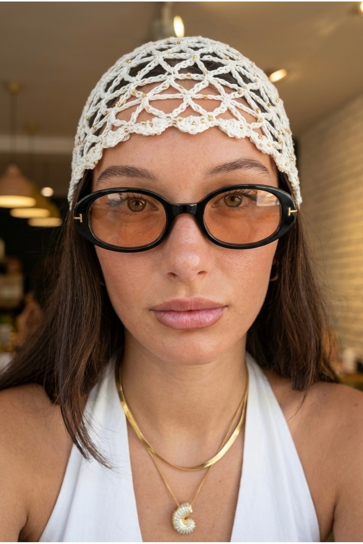 Eyesofia Pearly Cat Eye Siyah Çerçeveli Kahverengi Ultra Hafif Uv400 Filtreli Kadın Güneş Gözlüğü görsel 3