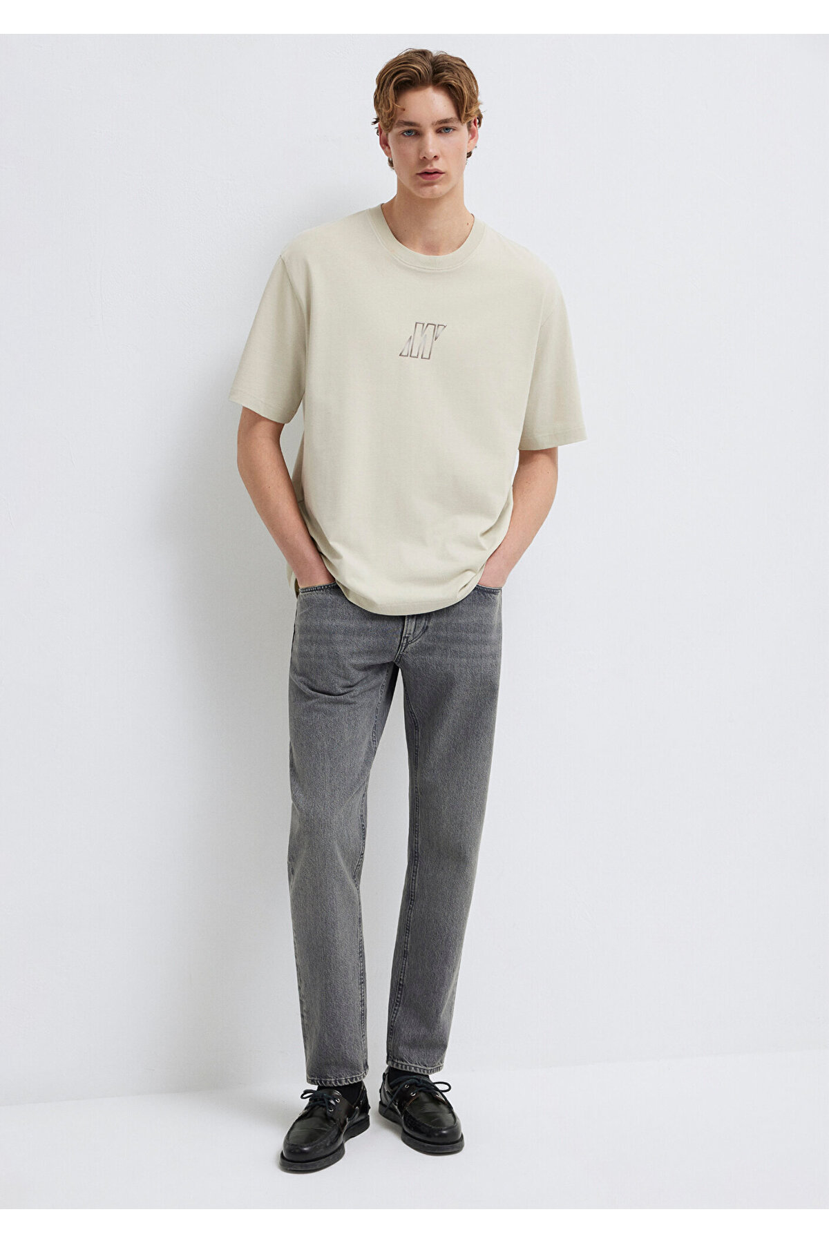 Mavi Pro Beige T-Shirt Relaxed Fit / Comfortable Cut 0613441-70144